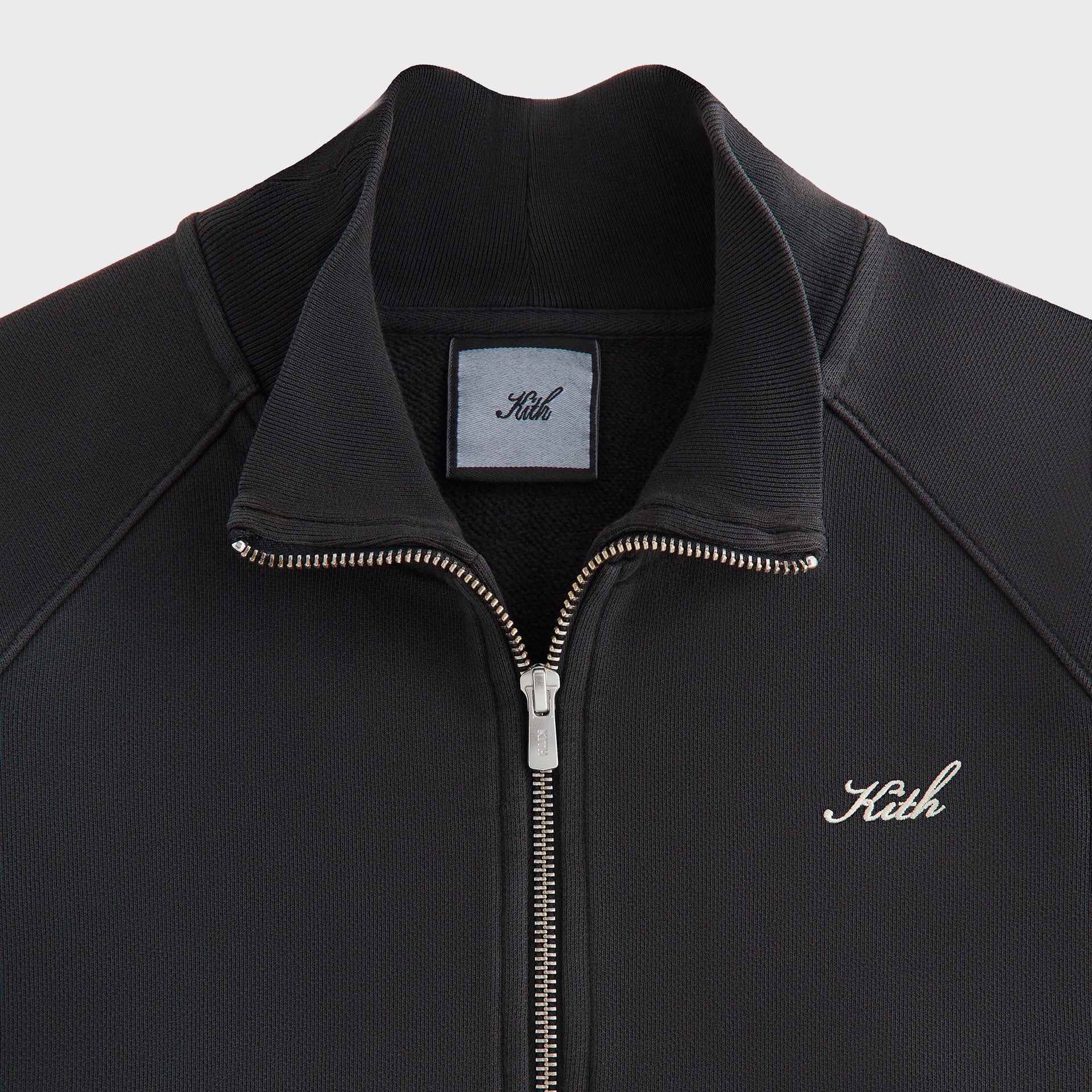 Kith Women Davin Cropped Fleece Track Zip - Black