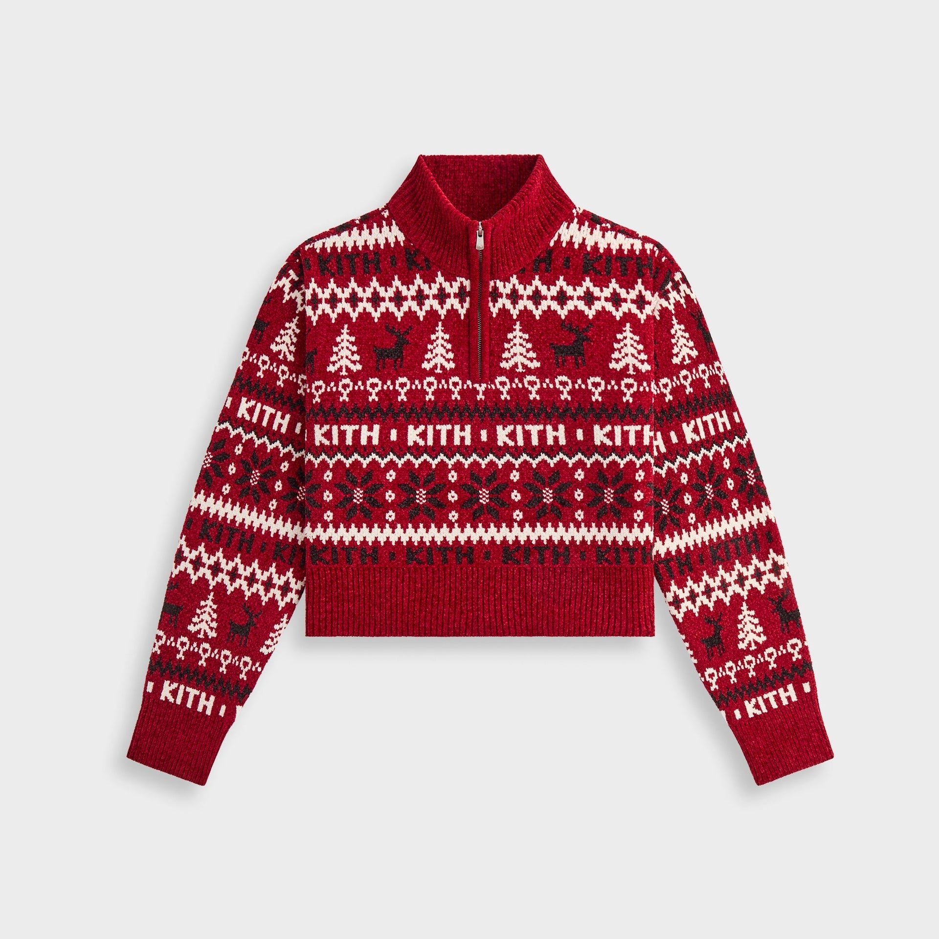 Kithmas Women Hunter II Chenille Fair Isle Quarter Zip - Allure - PH