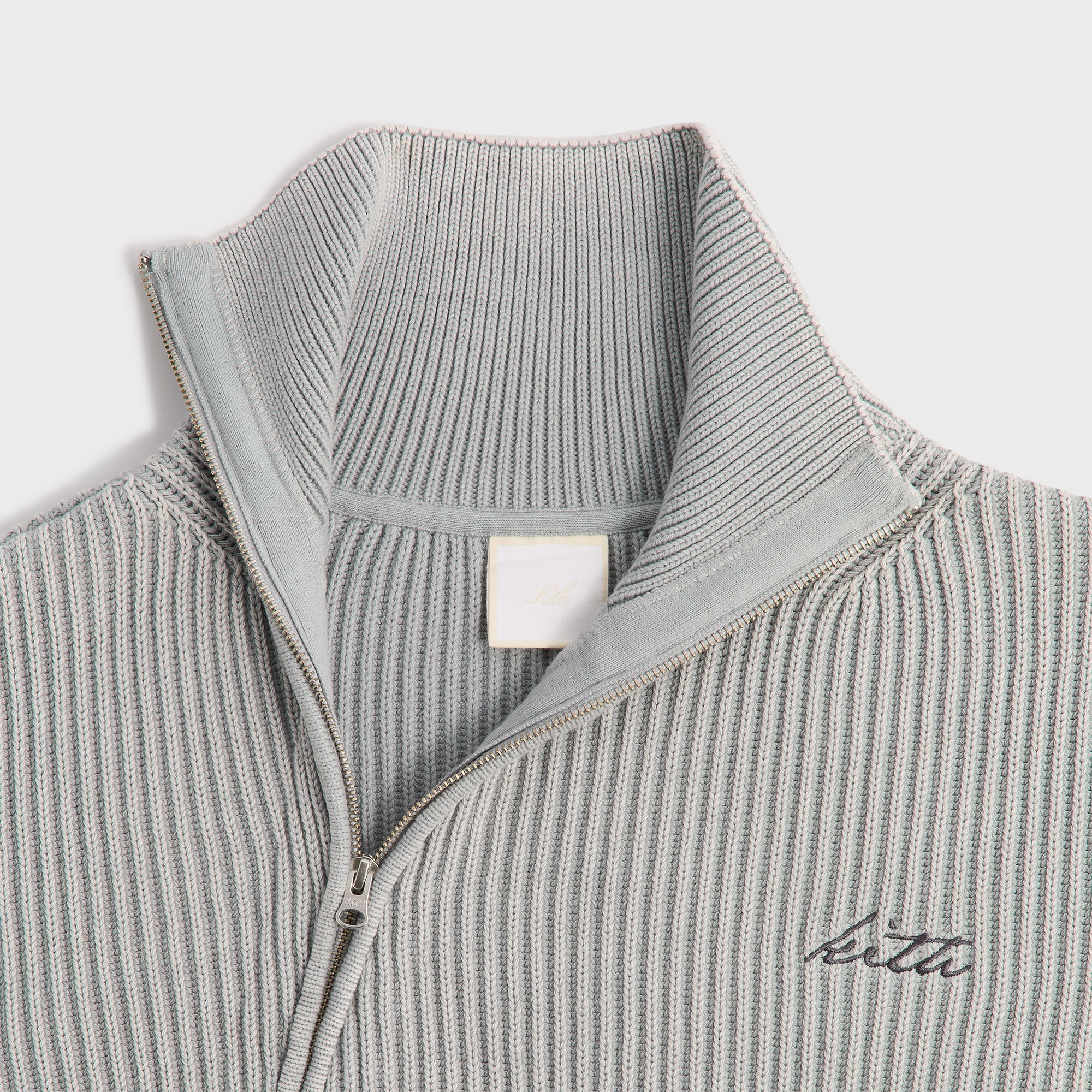 Kith Women Wyler III Asymmetrical Zip Sweater - Mist – Kith Canada
