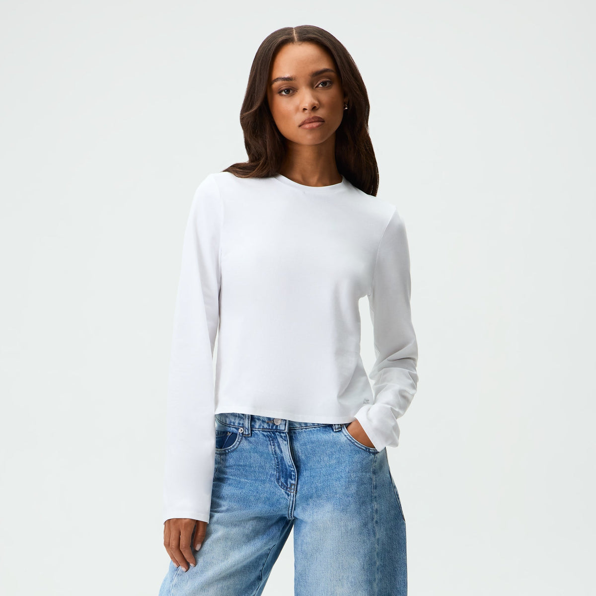 Kith Women Maggie Slim Long Sleeve Tee - White - PH