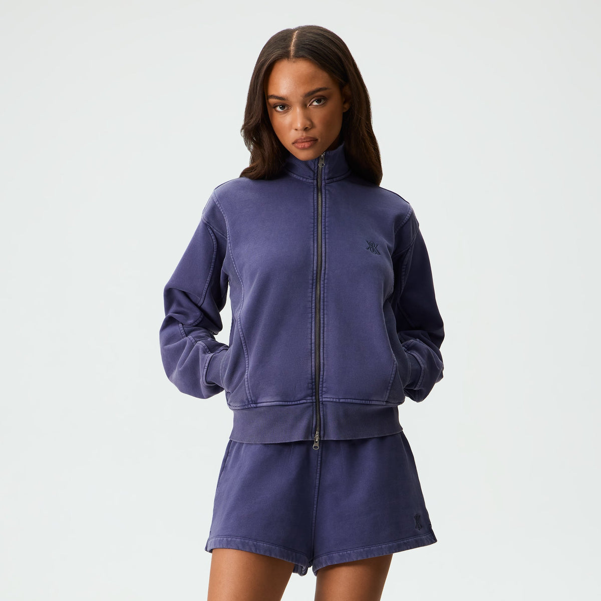 Kith Women Oversized Wyler Paneled Full Zip Jacket - Neptune