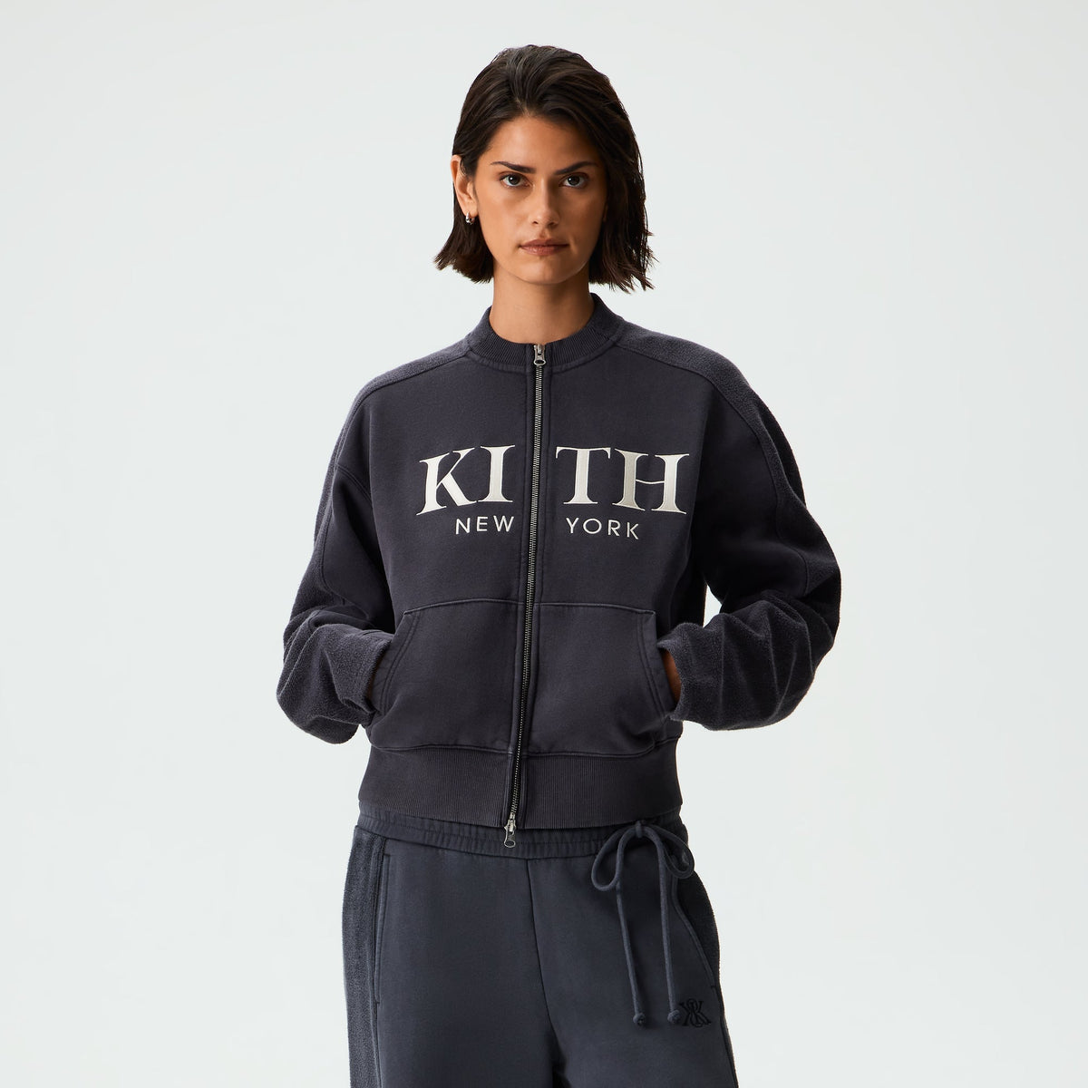 Kith Women Peige Panelled Oversized Zip Jacket - Black - PH