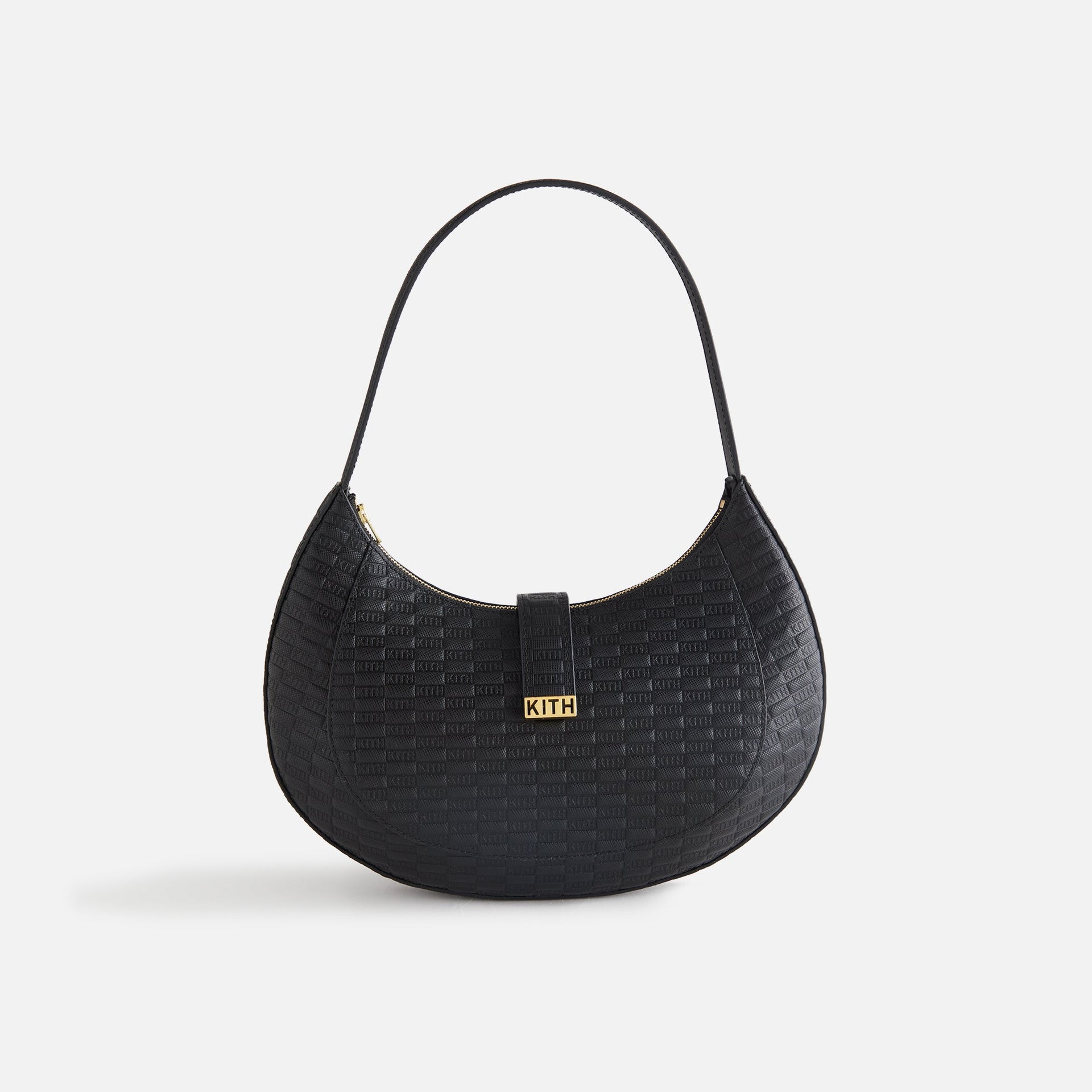 Kith Women Saffiano Saddle Bag in Kith Monogram - Black PH