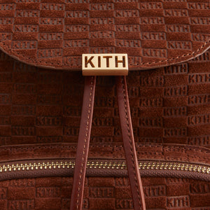 Kith Women Monogram Debossed Suede Backpack - Walnut