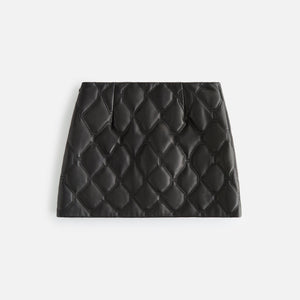 Kith Women Ashtyn Quilted Logo Leather Skirt - Black