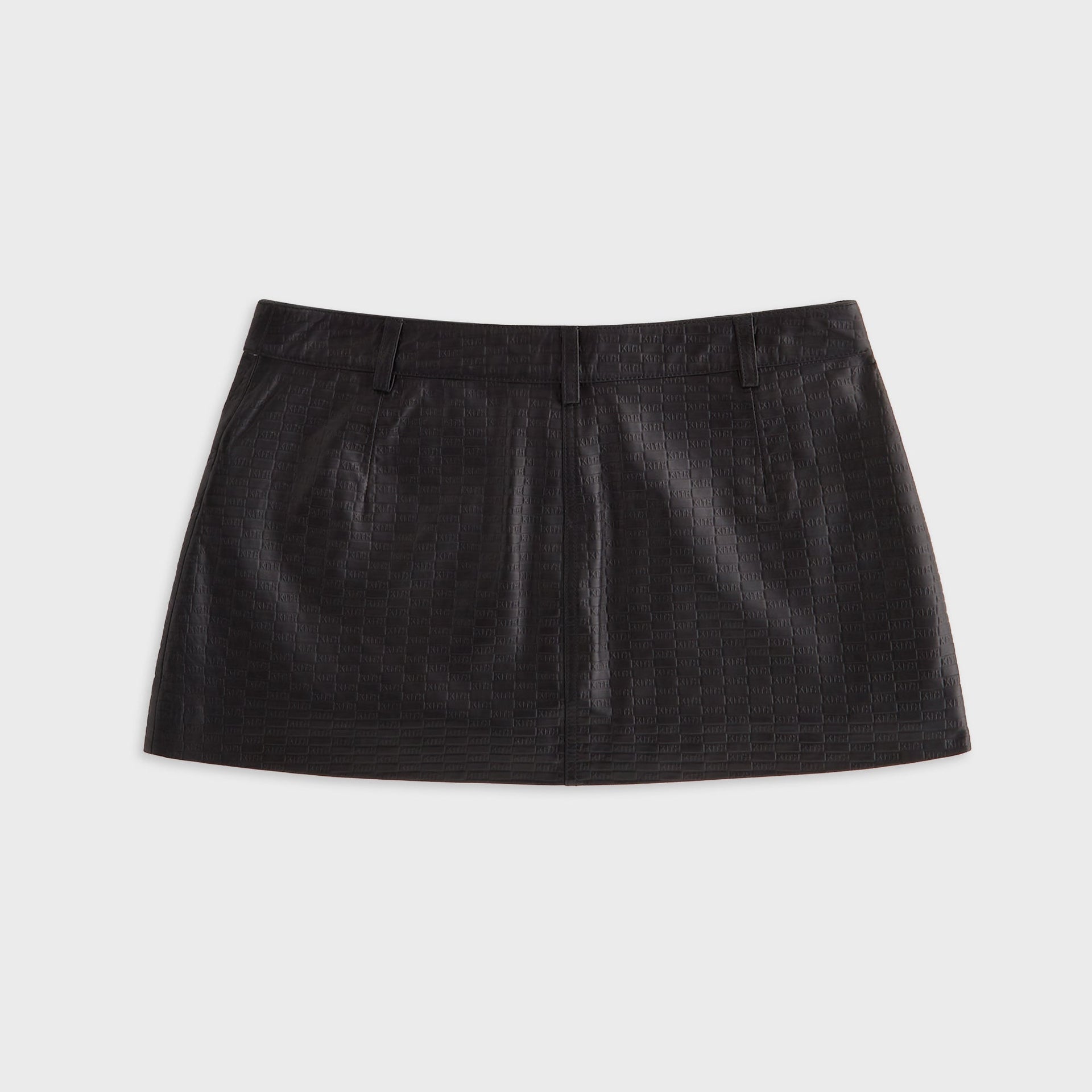 Lisa for Kith Women Nari Monogram Leather Mini Skirt - Black