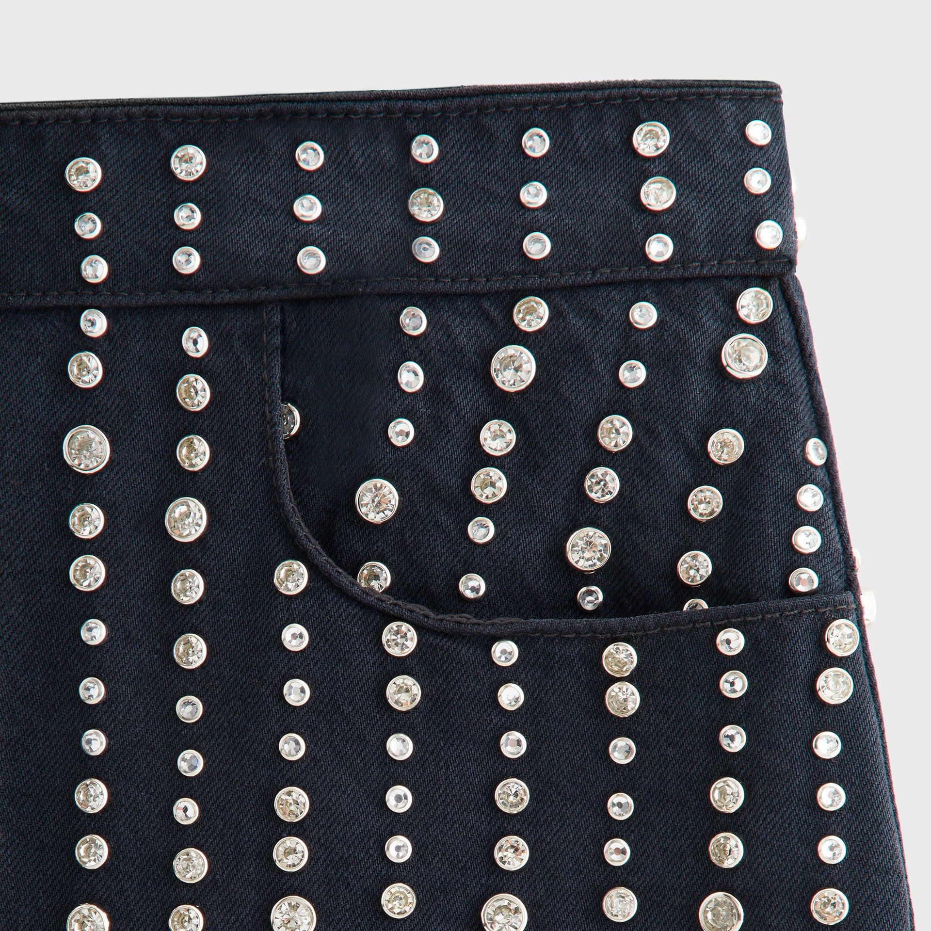 Lisa for Kith Women Nari Studded Denim Mini Skirt - Black
