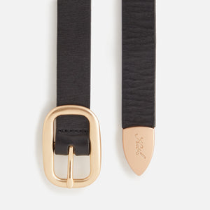 Kith Women Round Buckle Leather Belt - Black