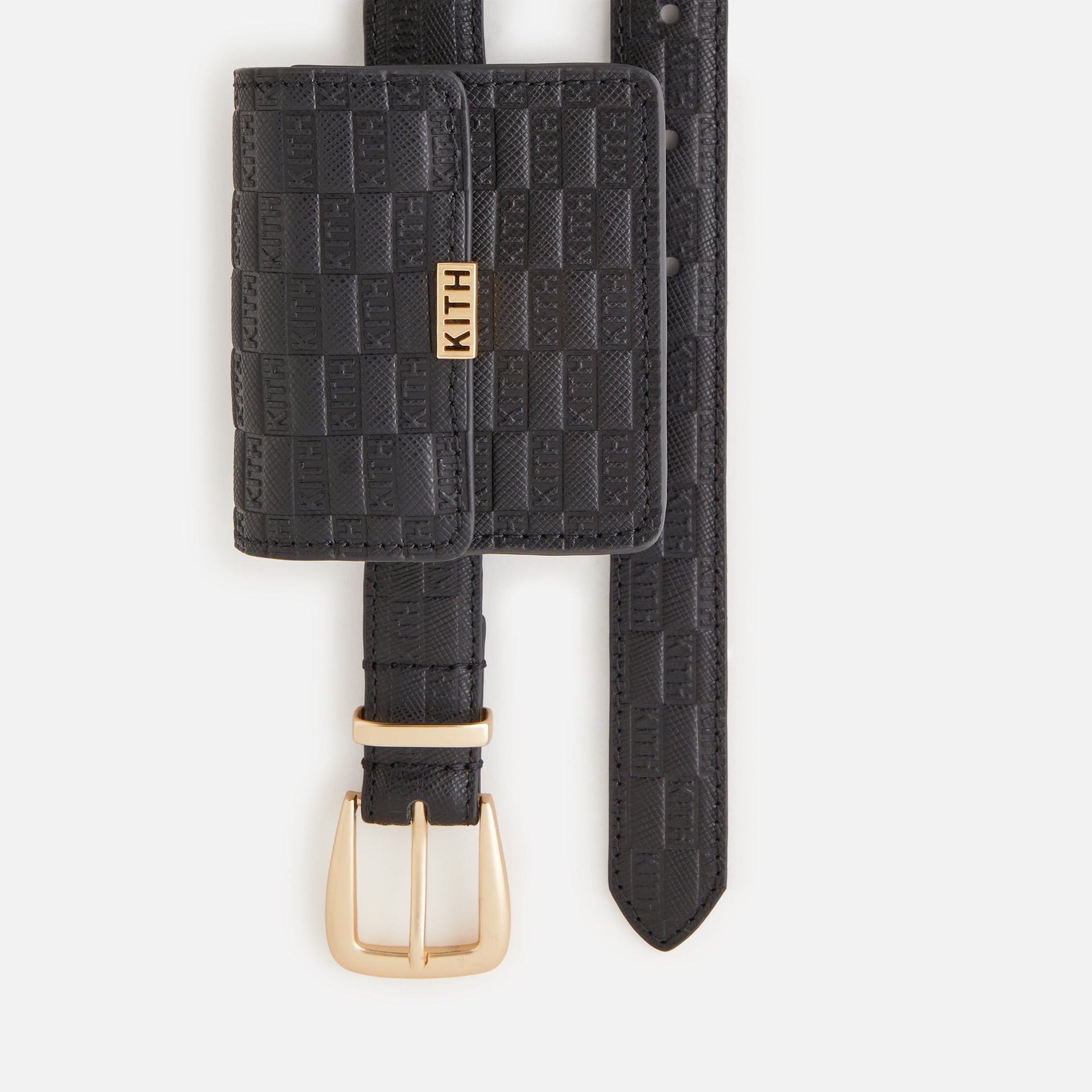 Kith Women Monogram Debossed Saffiano Belt With Pouch - Black