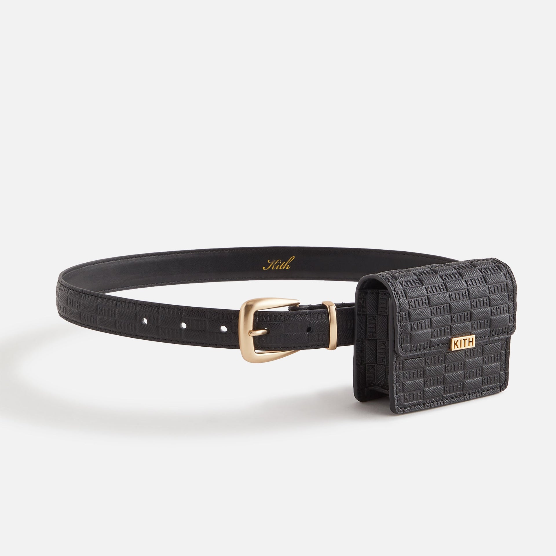 Kith Women Monogram Debossed Saffiano Belt With Pouch - Black