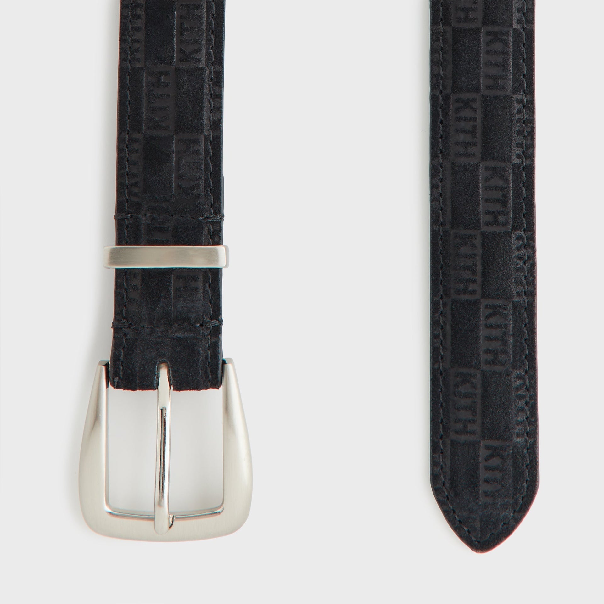 Kith Women Monogram Debossed Suede Belt - Black - PH