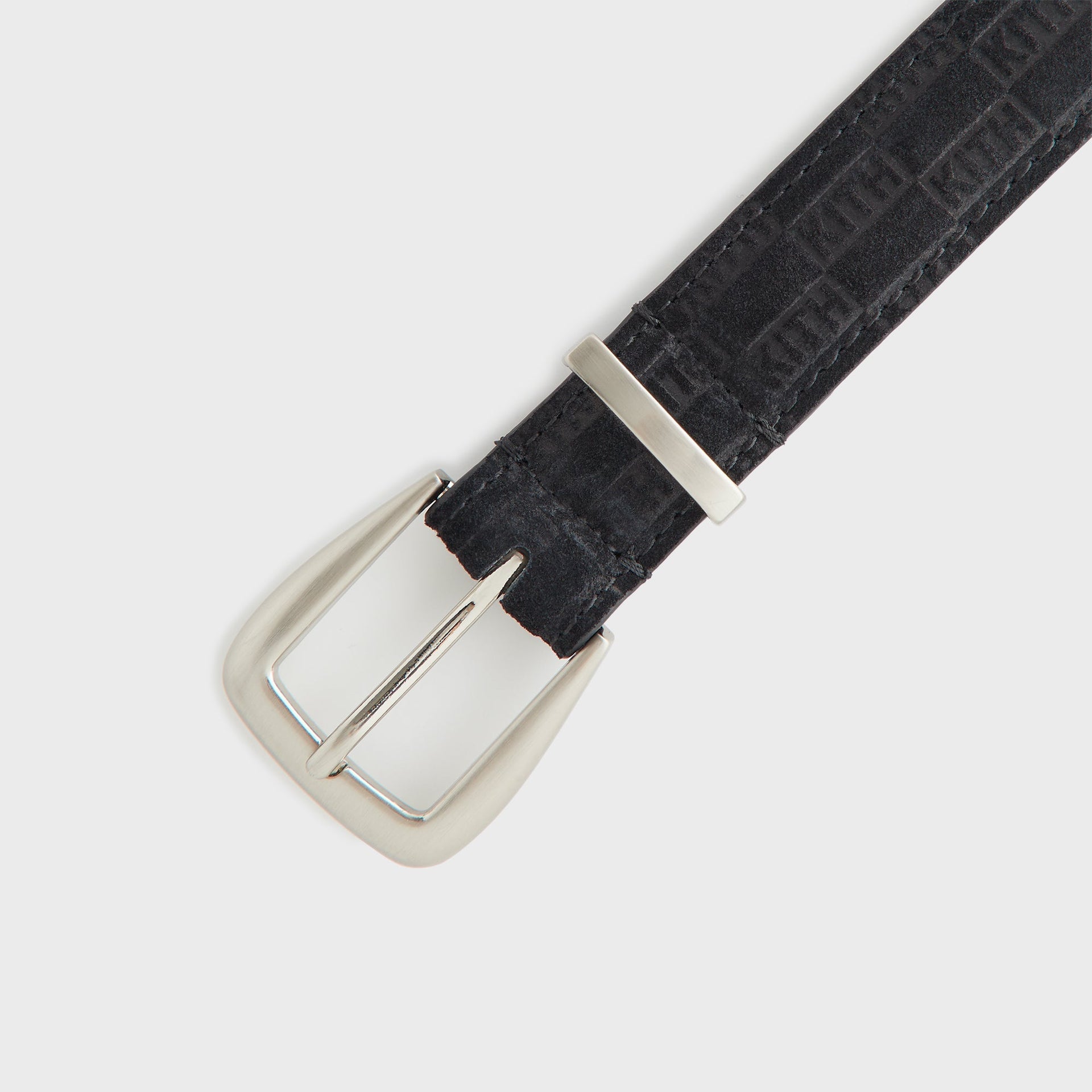 Kith Women Monogram Debossed Suede Belt - Black - PH