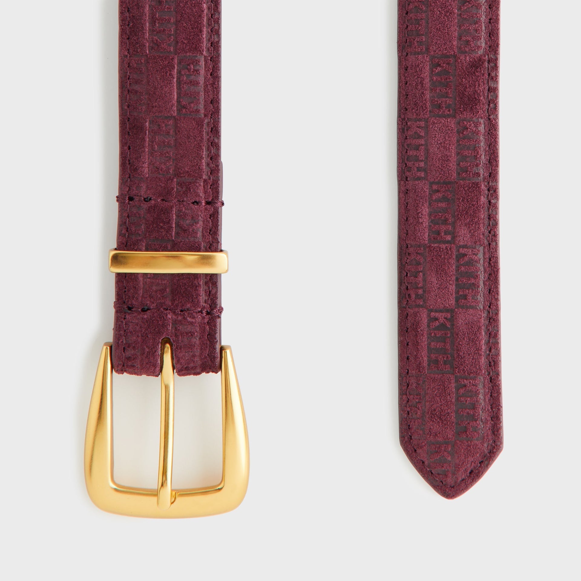 Kith Women Monogram Debossed Suede Belt - Magma - PH