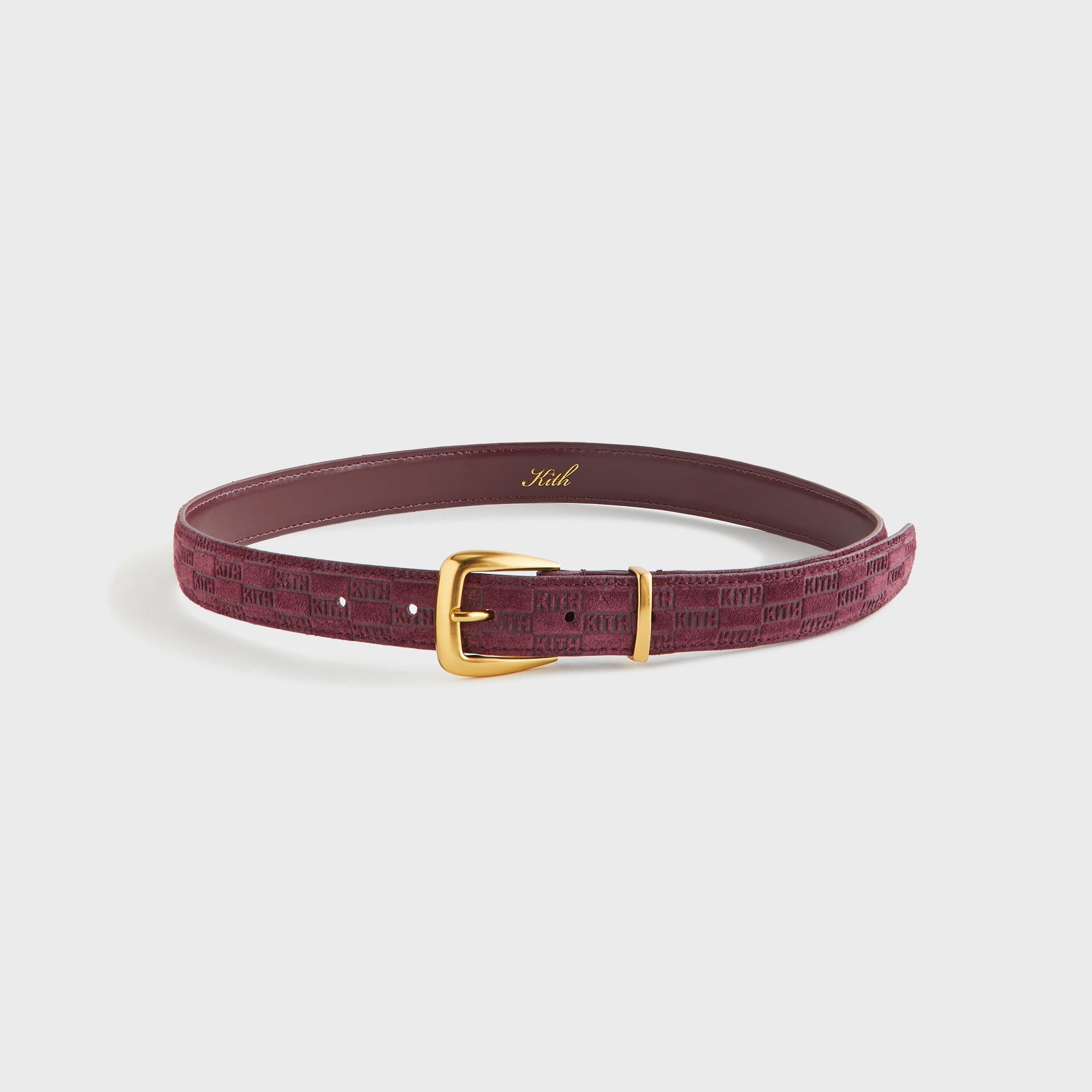 Kith Women Monogram Debossed Suede Belt - Magma - PH
