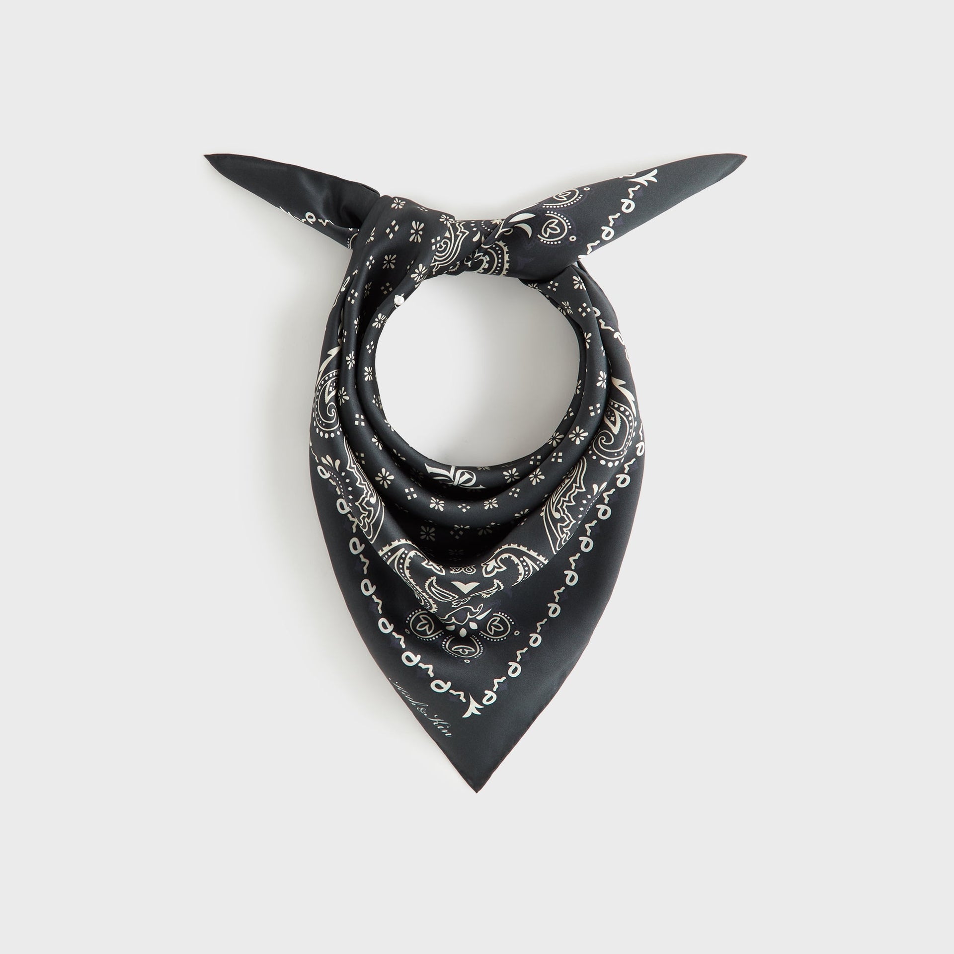 Kith Women Printed Paisley Silk Bandana - Black Beauty - PH