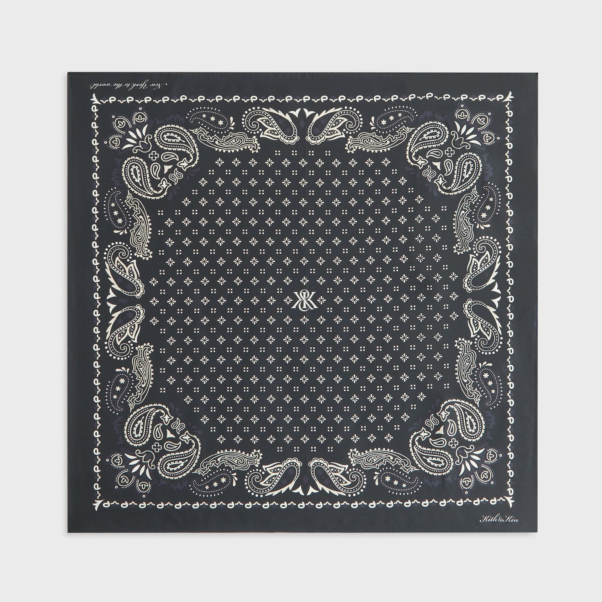 Kith Women Printed Paisley Silk Bandana - Black Beauty - PH