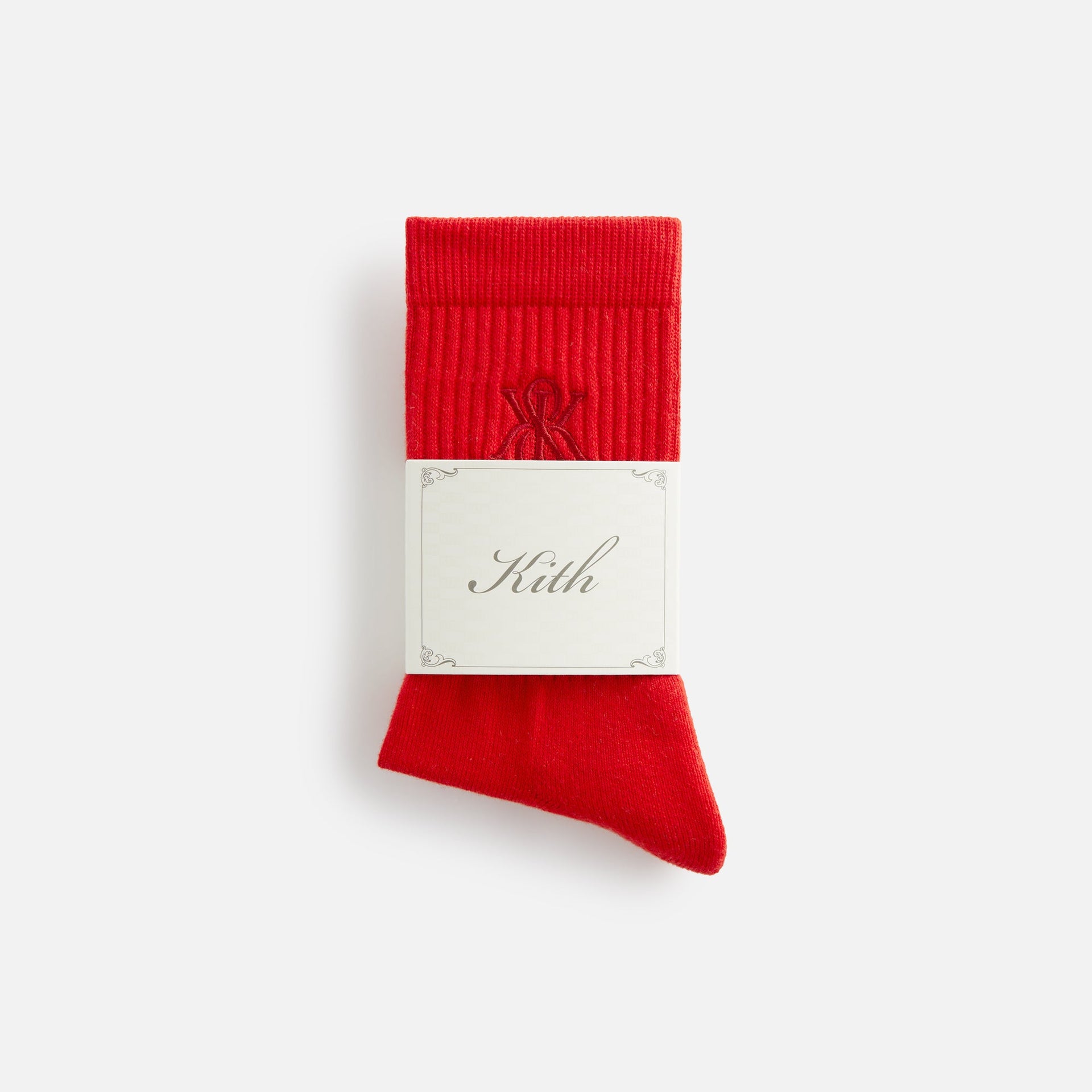 Kith Women Crest Crew Sock - Cinnabar