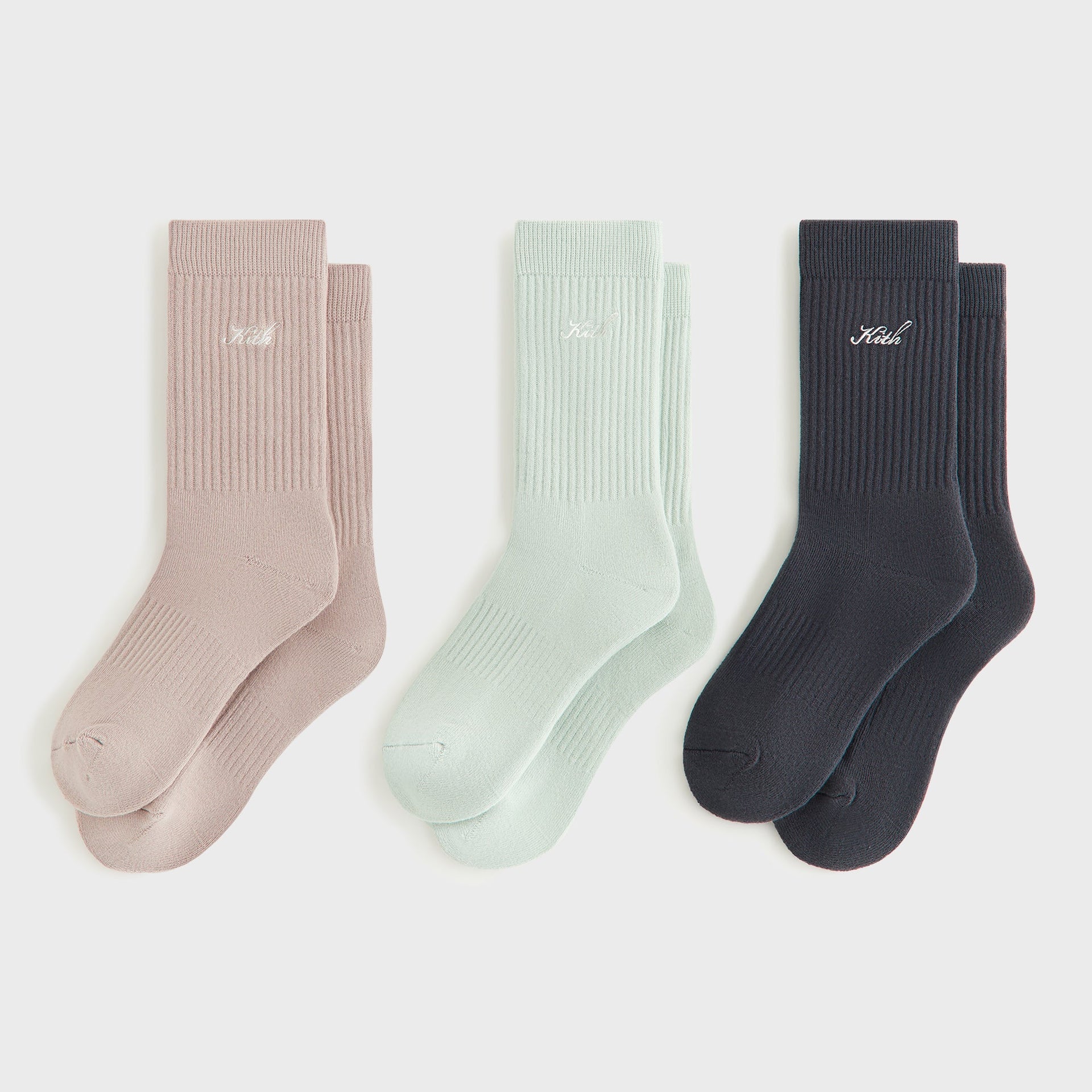 Kith Women Script Classic 3-Pack Crew Sock - Multi