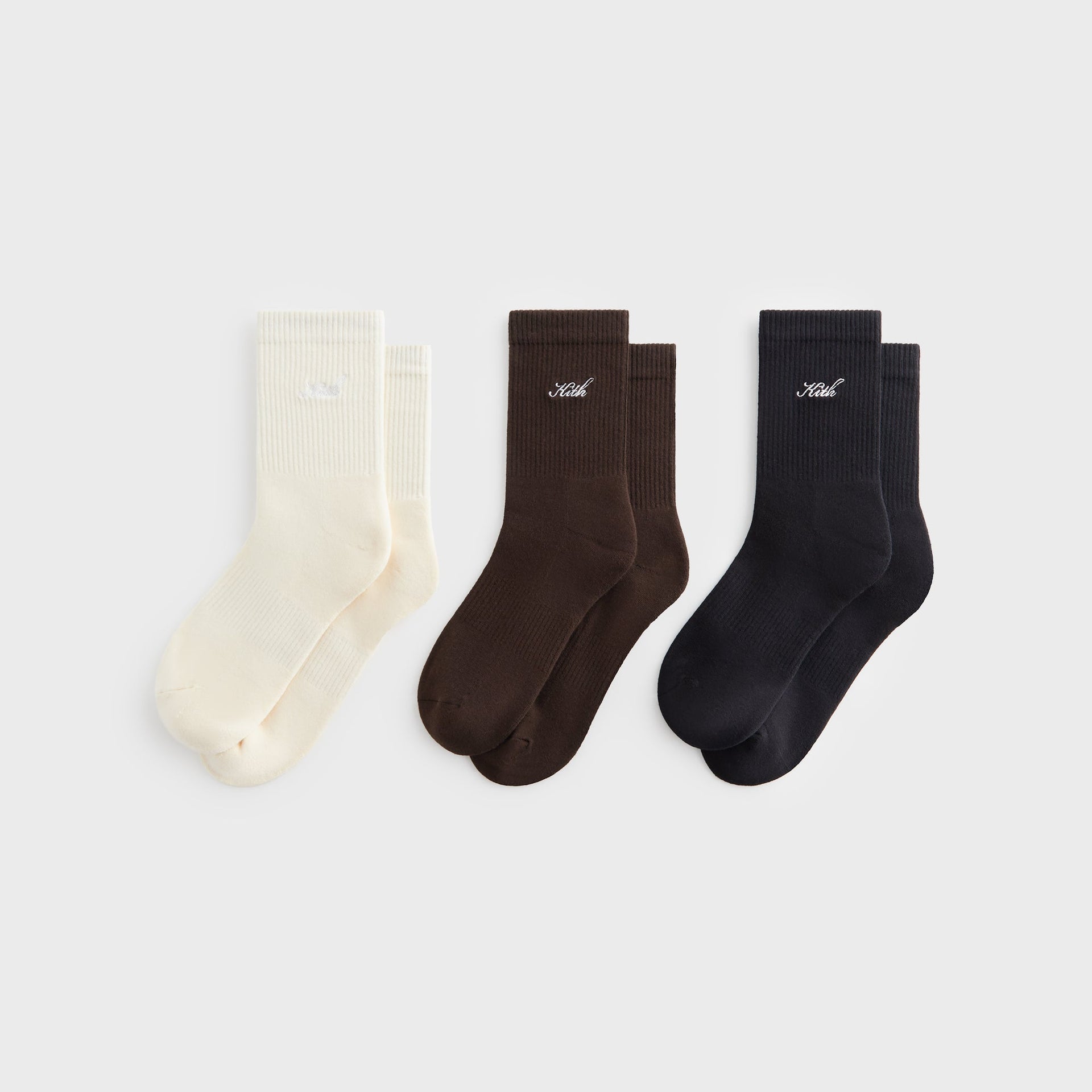 Kith Women Script Light Mid Calf 3-Pack Crew Socks - Multi - PH