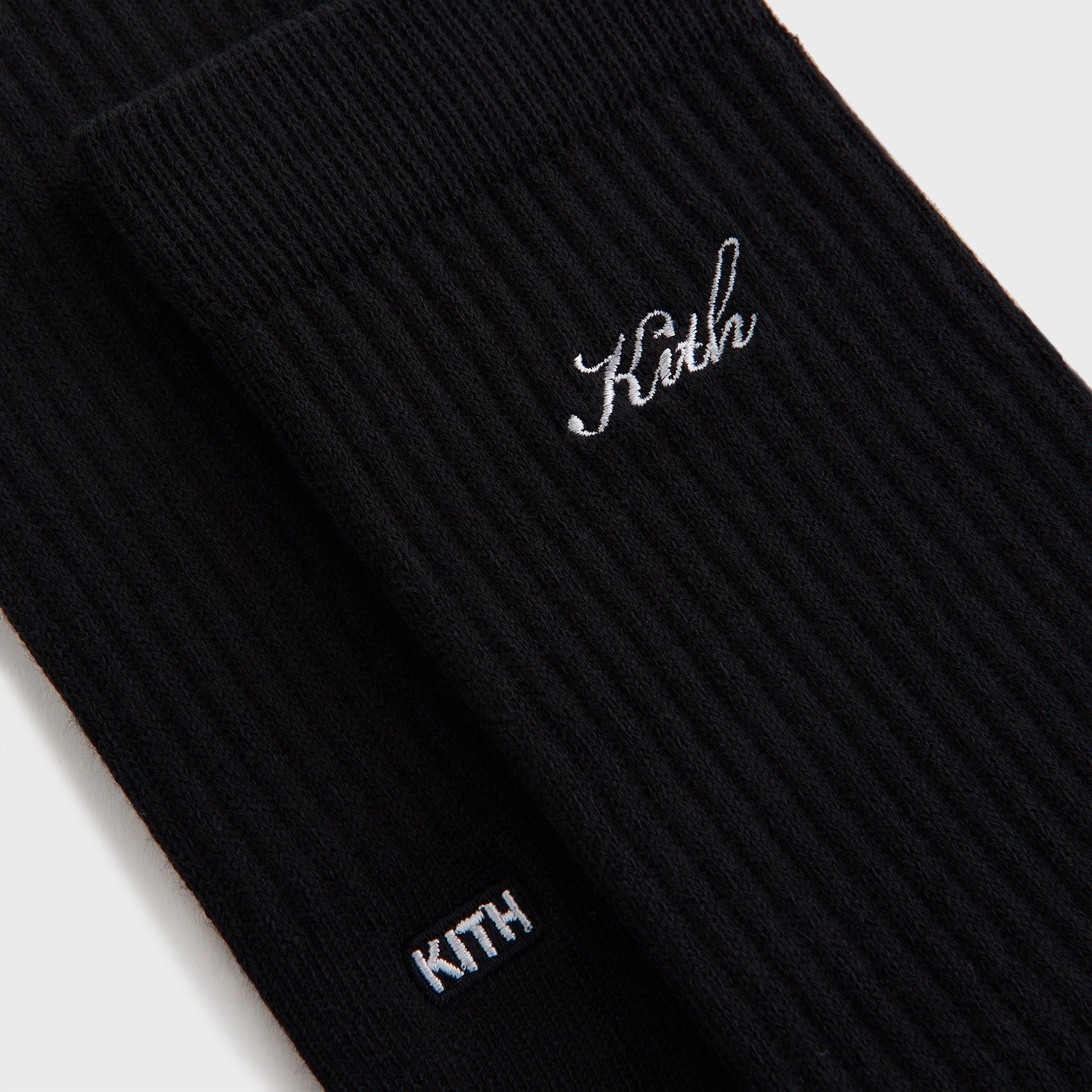 Kith Women Script Classic 3 Pack Crew Socks - Black