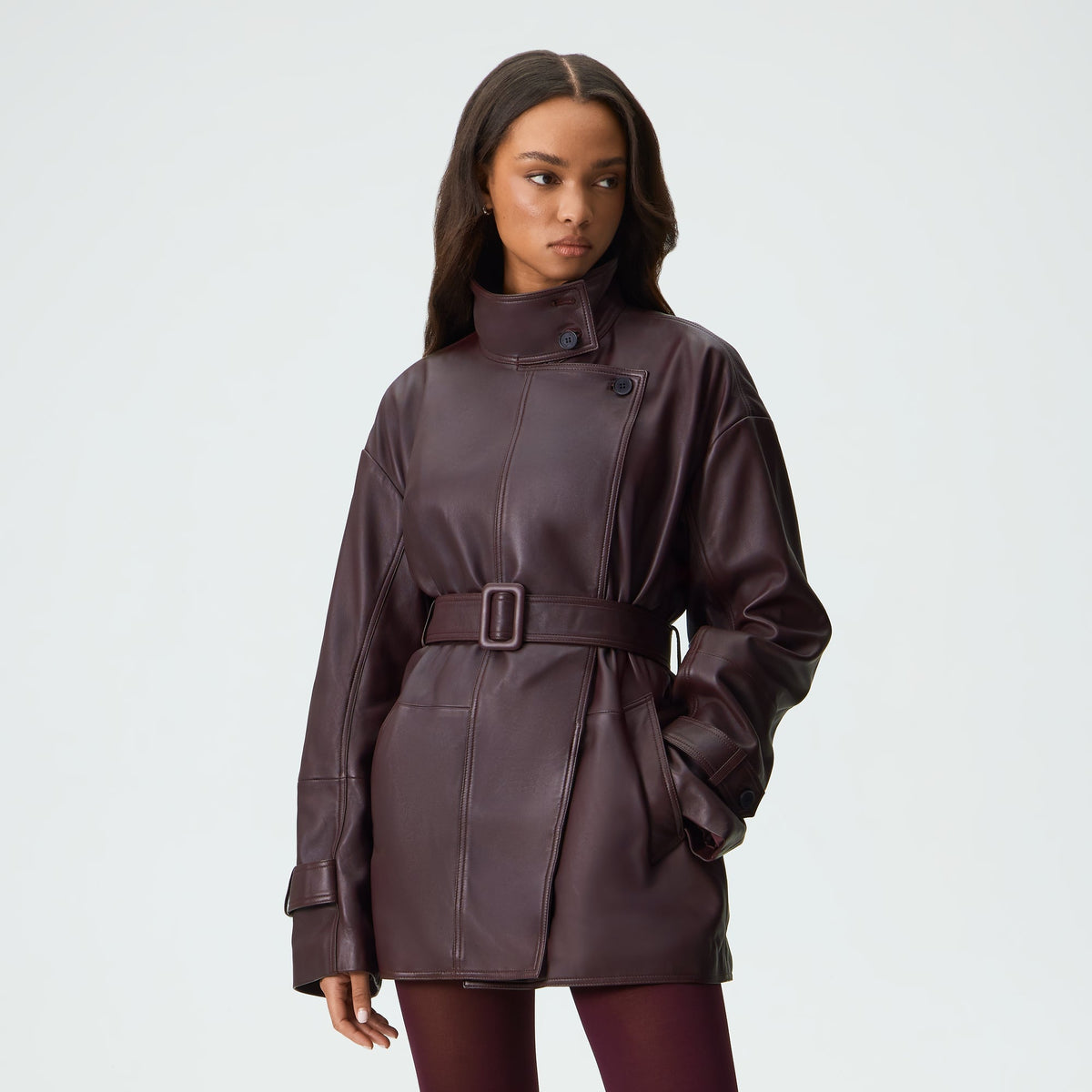 Kith Women Jun Leather Trench Jacket - Essence - PH