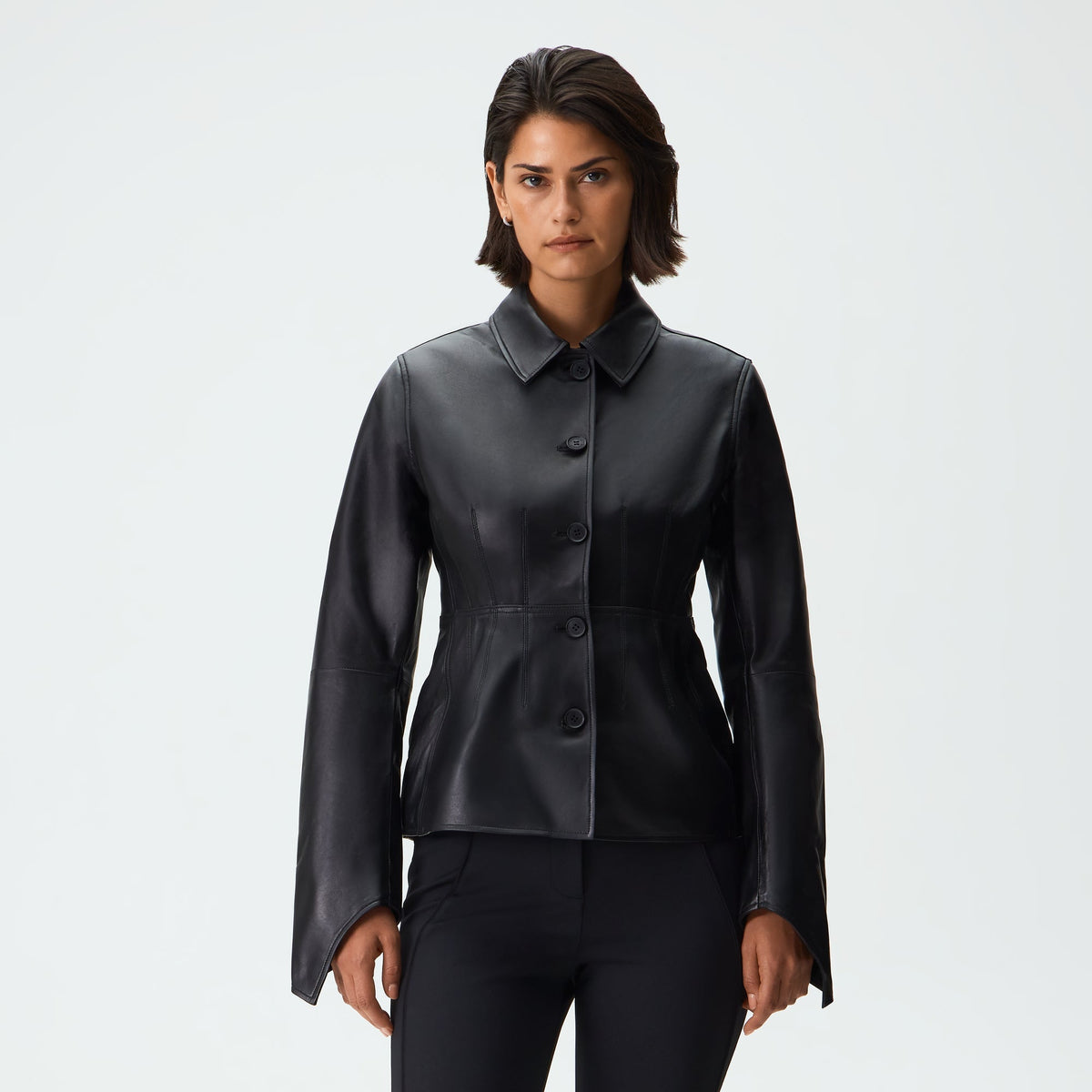 Kith Women Vivien Leather Corset Jacket - Black - PH