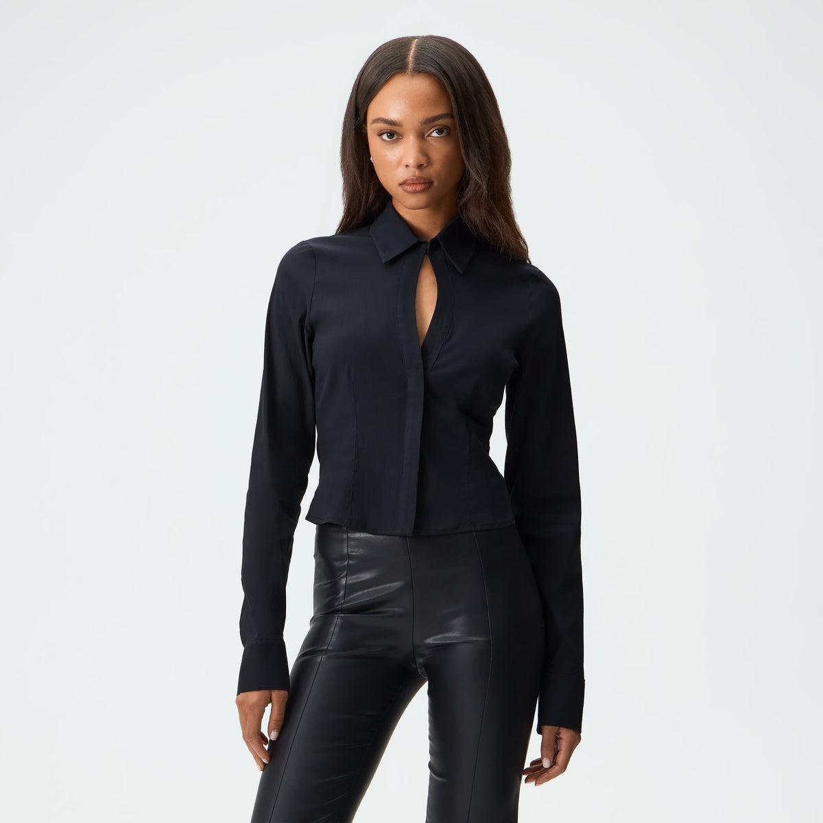 Kith Women Camilla Plunge Shirt - Black - PH