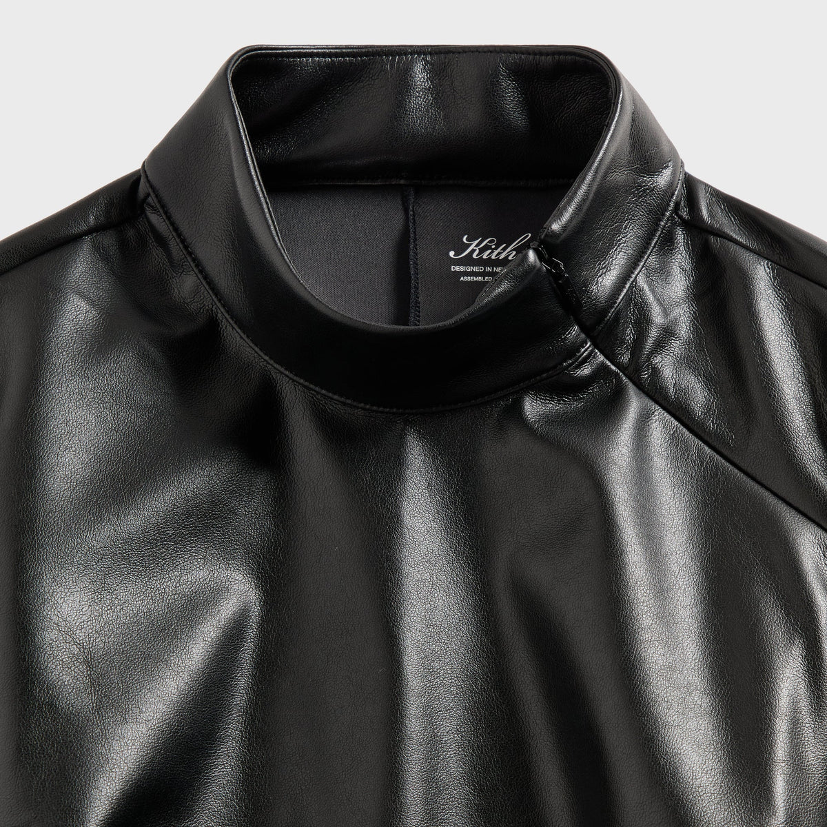 Kith Women Duri Faux Leather Asymmetrical Zip Top - Black - PH