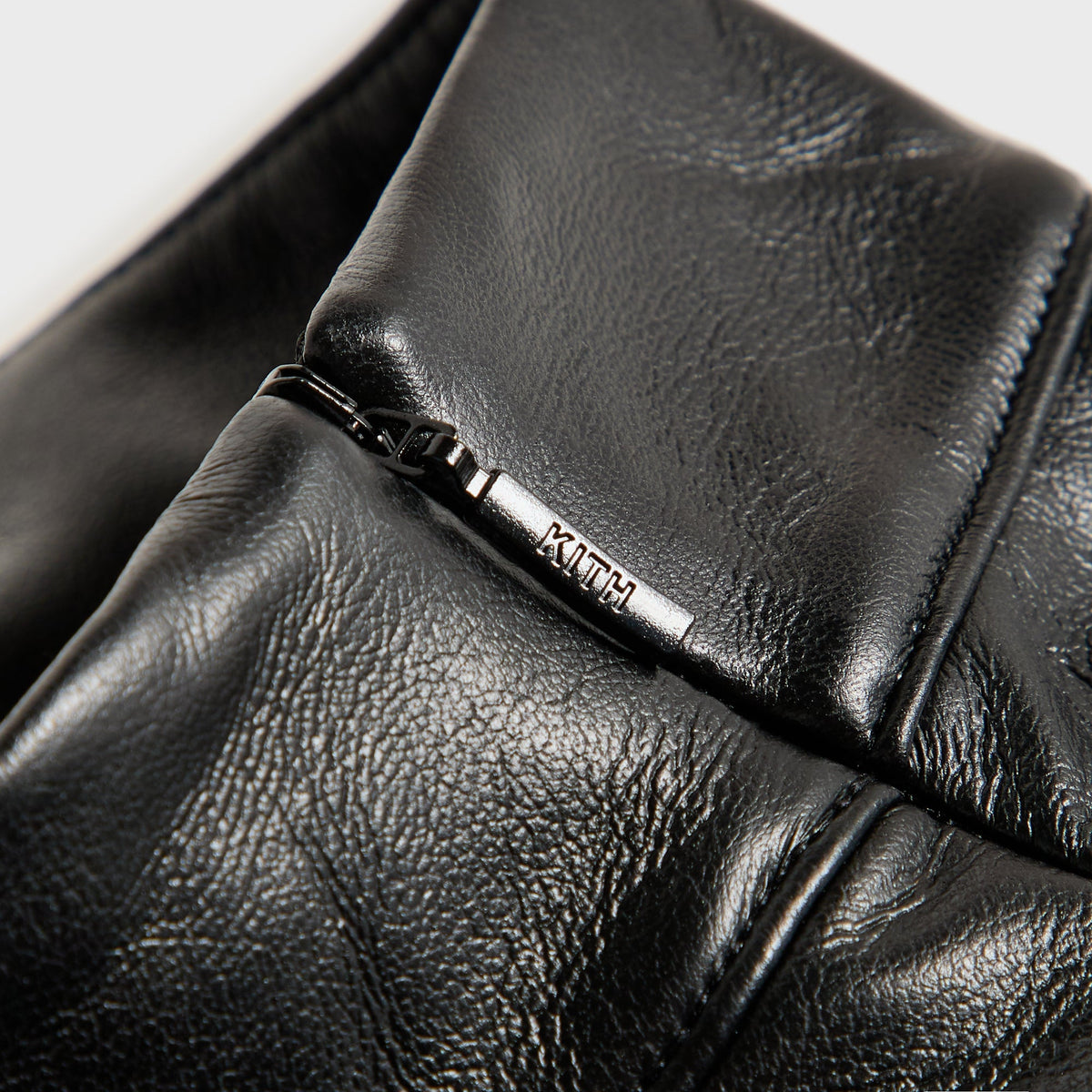 Kith Women Duri Faux Leather Asymmetrical Zip Top - Black