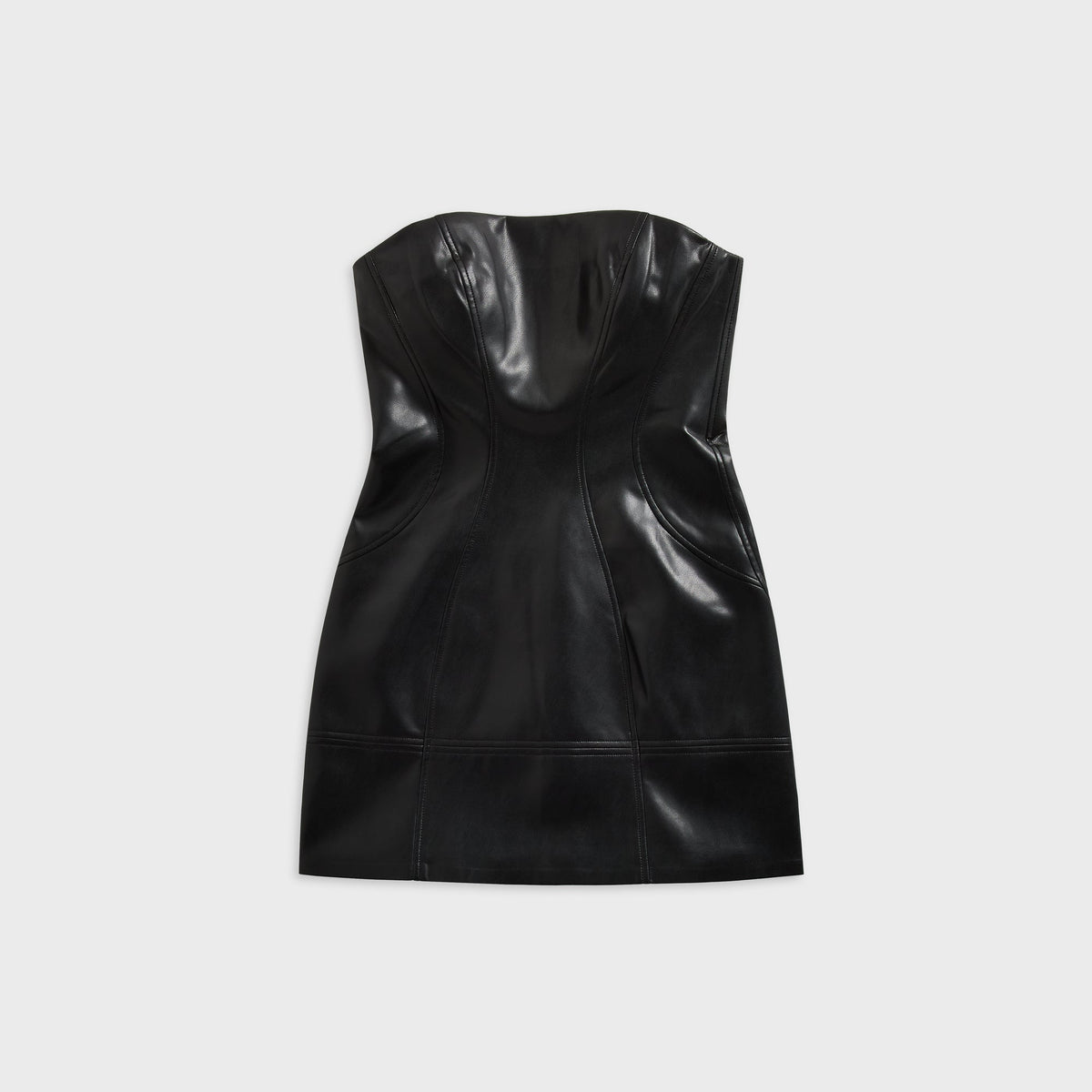 Kith Women Saja Strapless Faux Leather Mini Dress - Black - PH