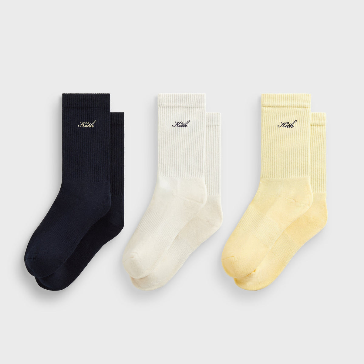 Kith Women Cotton Lightweight 3-Pack Crew Socks - Multi