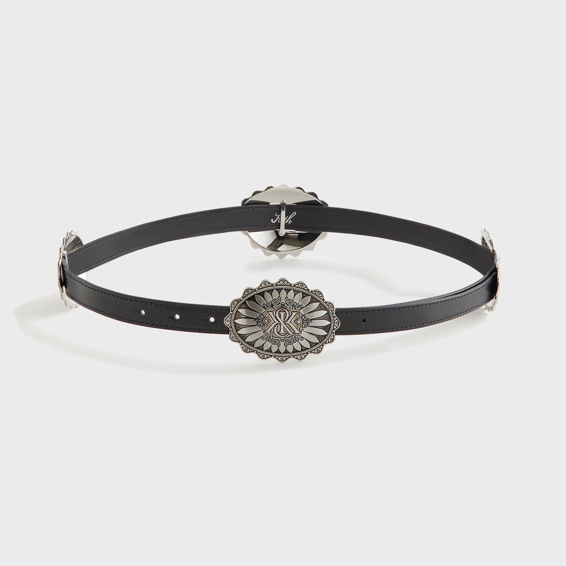 Kith Women Vintage Western Buckle Leather Belt - Black - PH