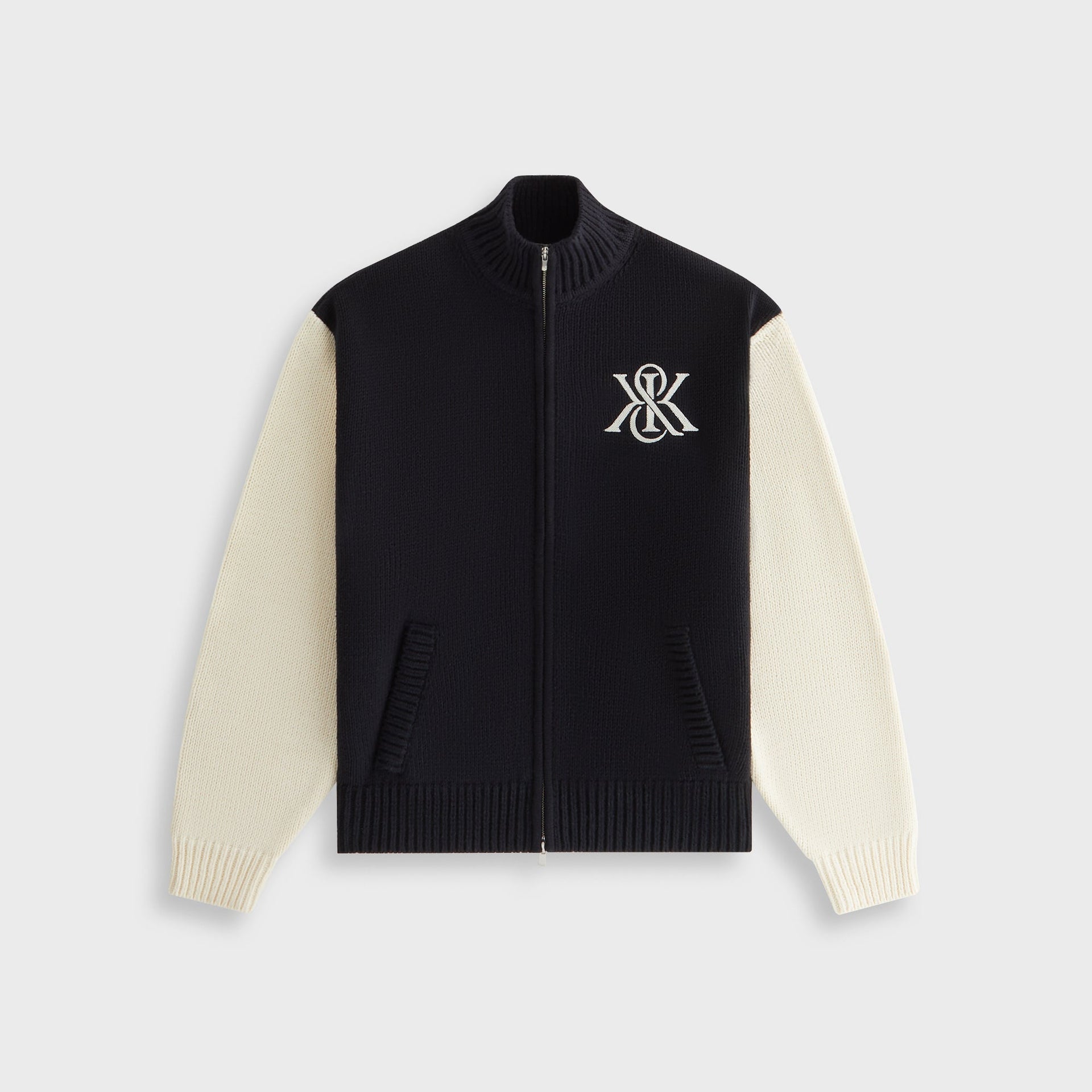Kith Women Oversized Wyler Full Zip Crest Sweater - Black - PH