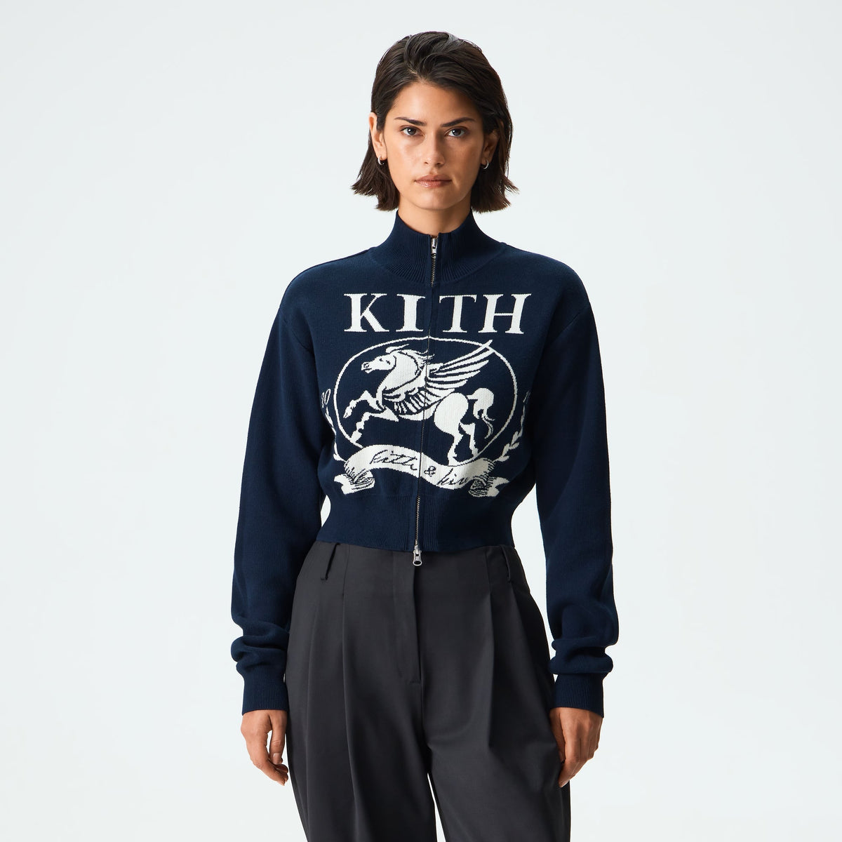 Kith Women Cropped Wyler Full Zip Pegasus Sweater - Placid - PH