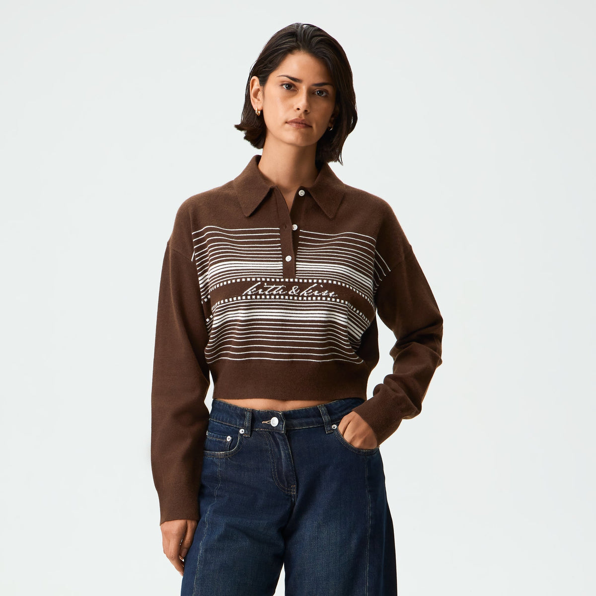 Kith Women Selma Kith & Kin Cropped Polo - Incognito - PH