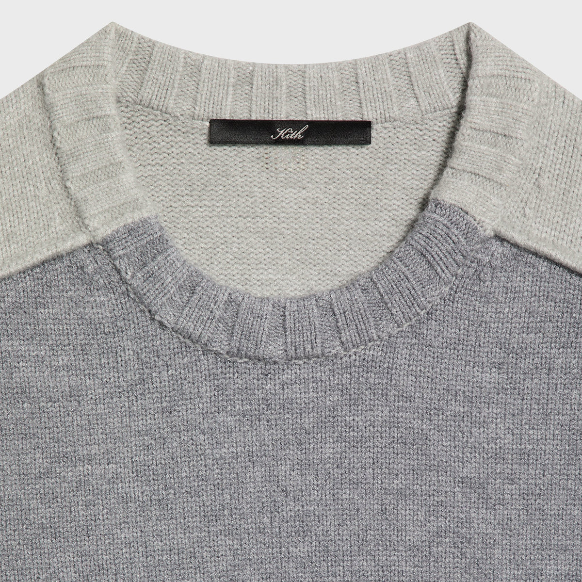 Kith Women Freja Cropped Blocked Sweater - Cool Heather Grey