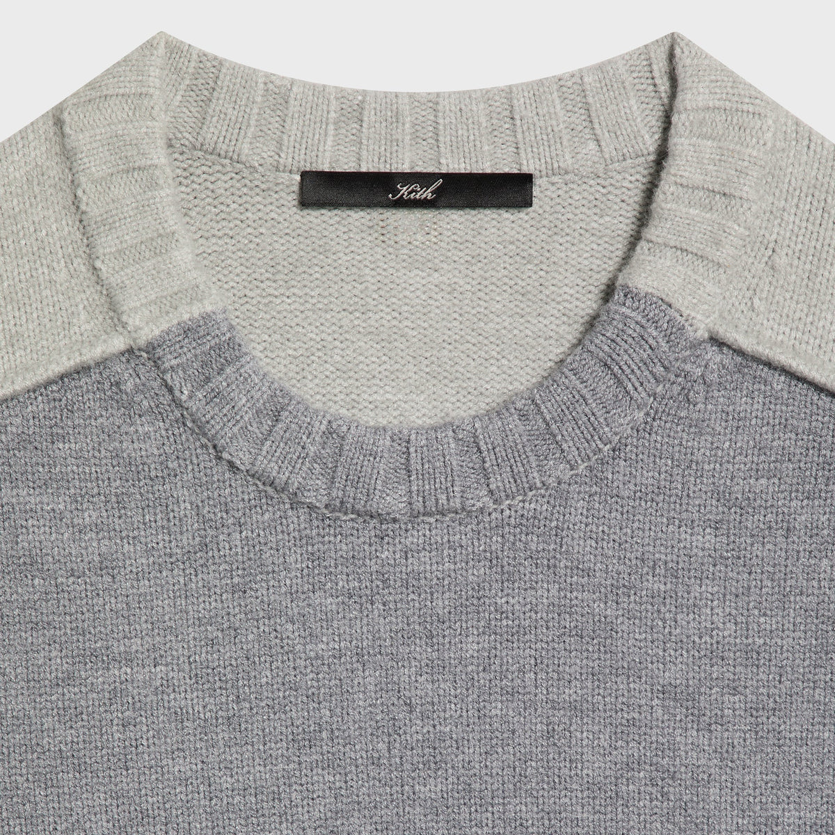 Kith Women Freja Cropped Blocked Sweater - Cool Heather Grey - PH
