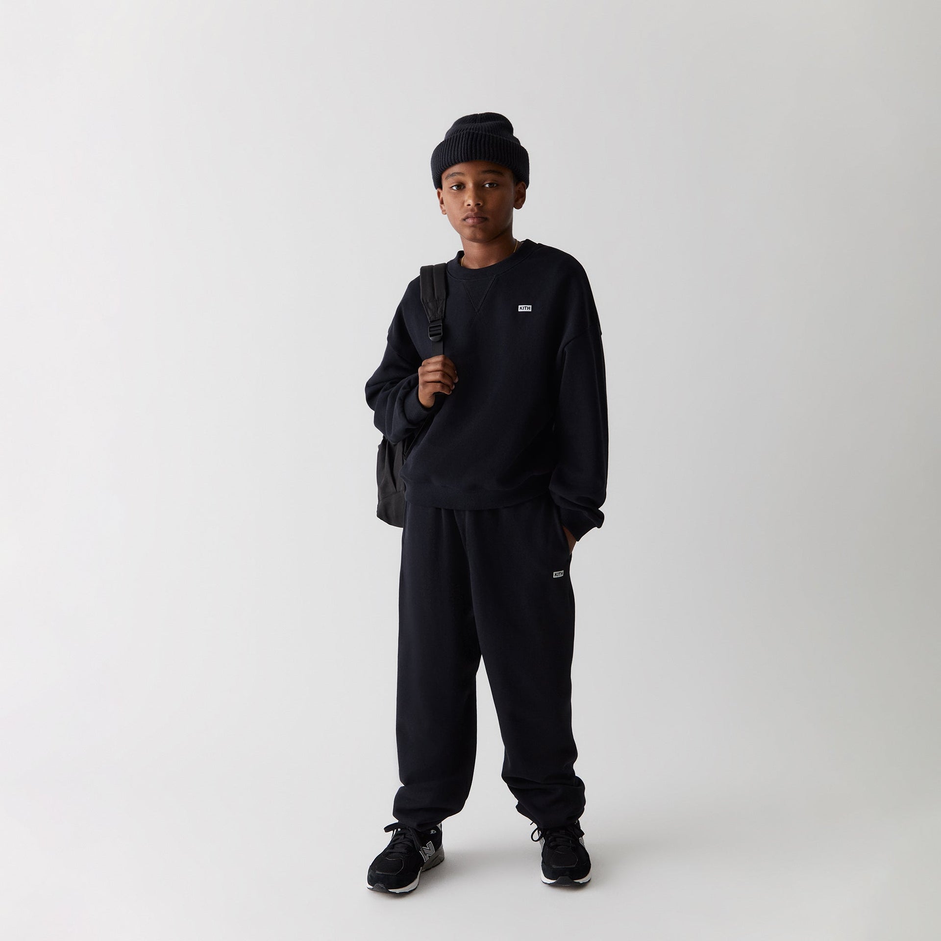 Kith Kids Long Sleeve Nelson Crewneck - Black