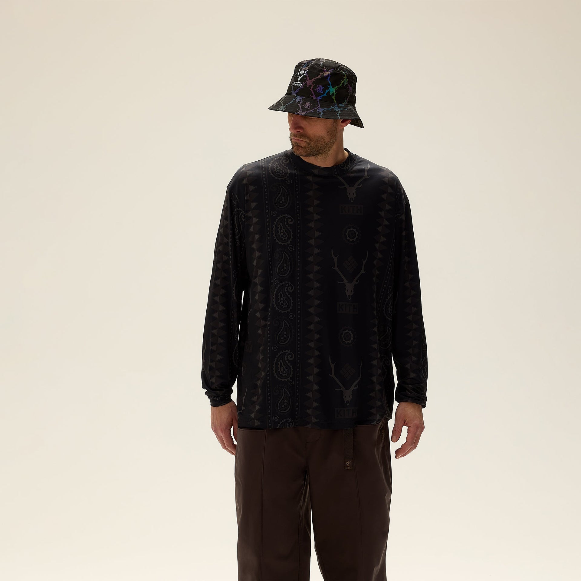 Kith & South2 West8 for Columbia Paisley Stripe Terminal Tackle™ Long Sleeve - Black
