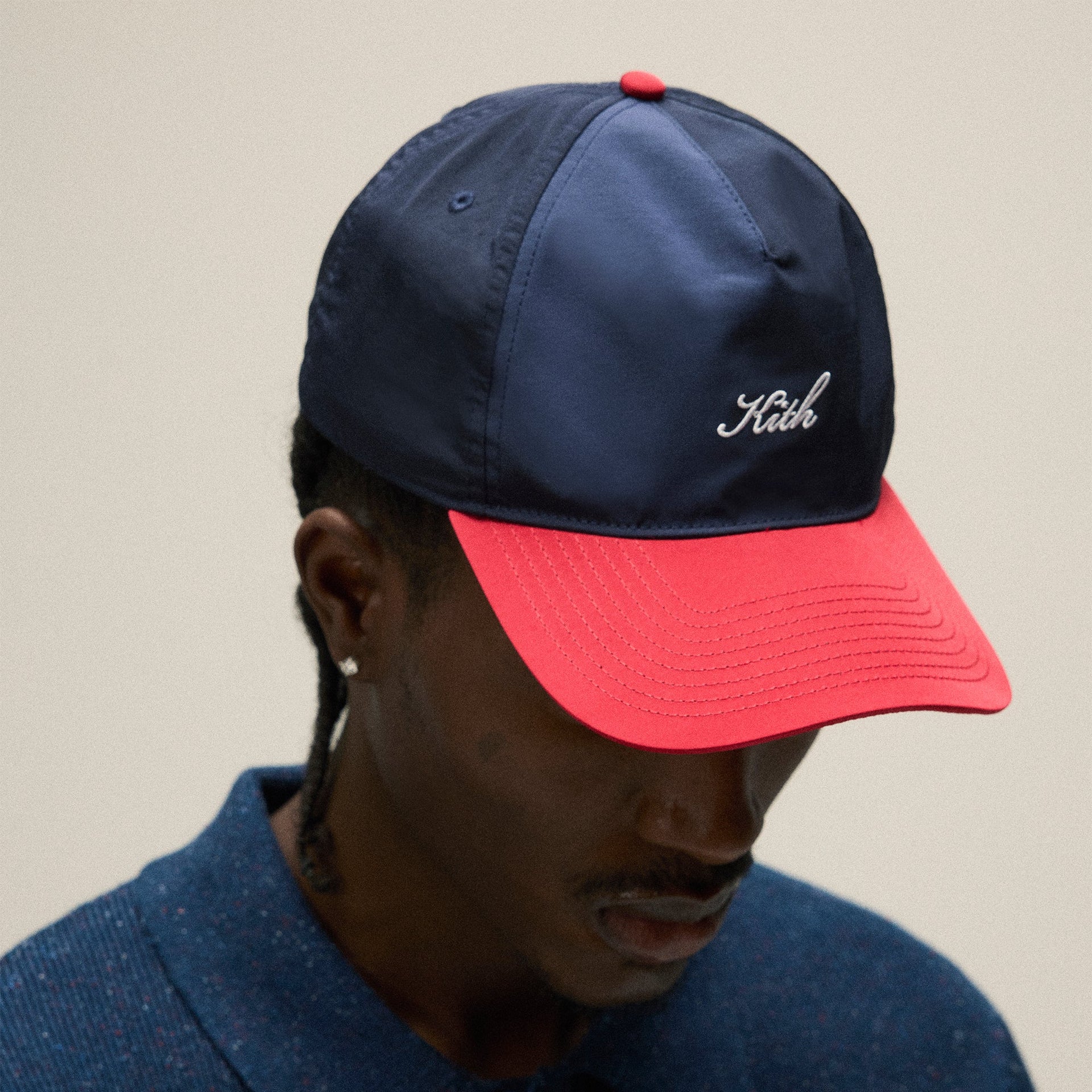 Kith Two Tone Wrinkle Nylon Bay Low Pinch Crown Cap - Nocturnal