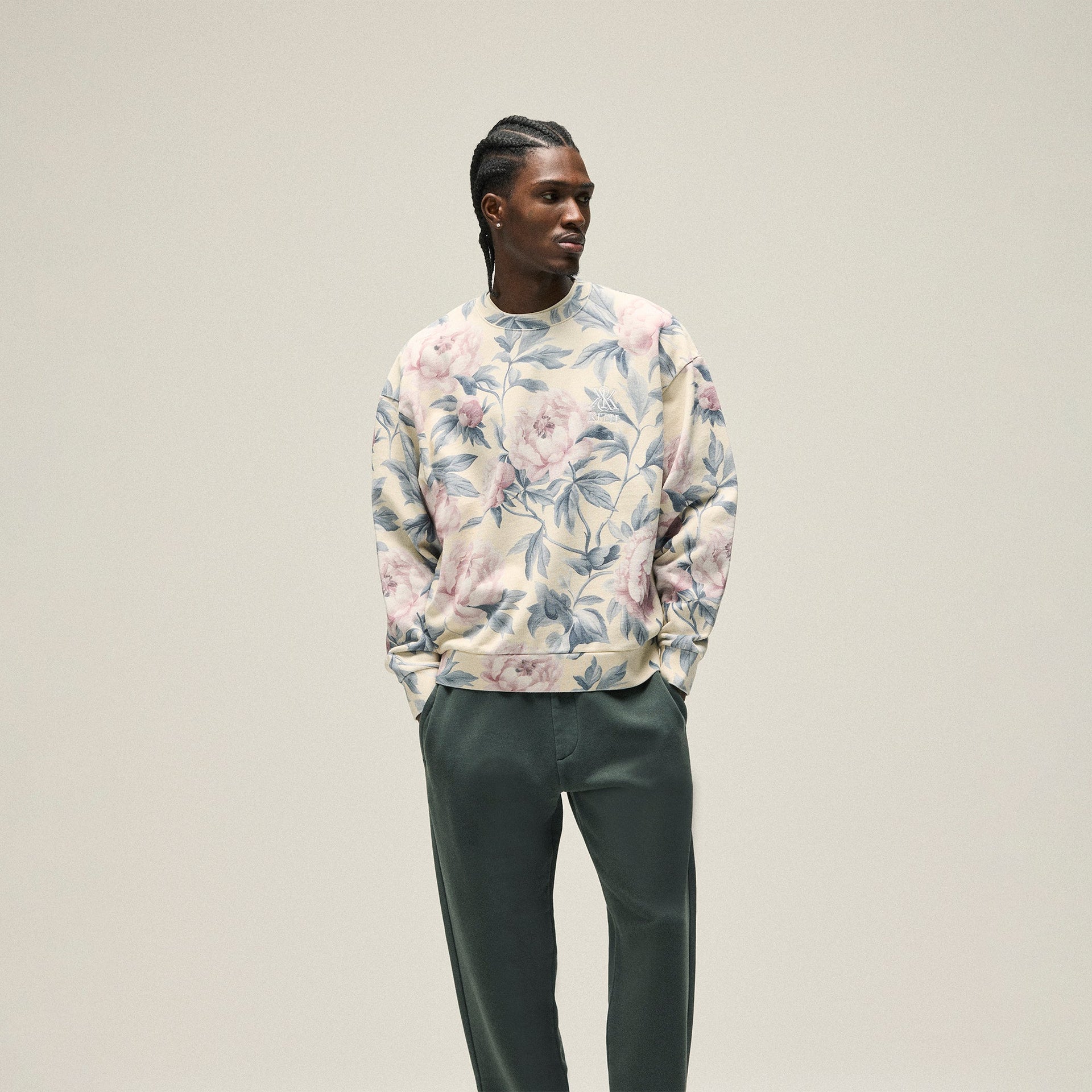 Kith Peony Nelson Crewneck - Sandrift