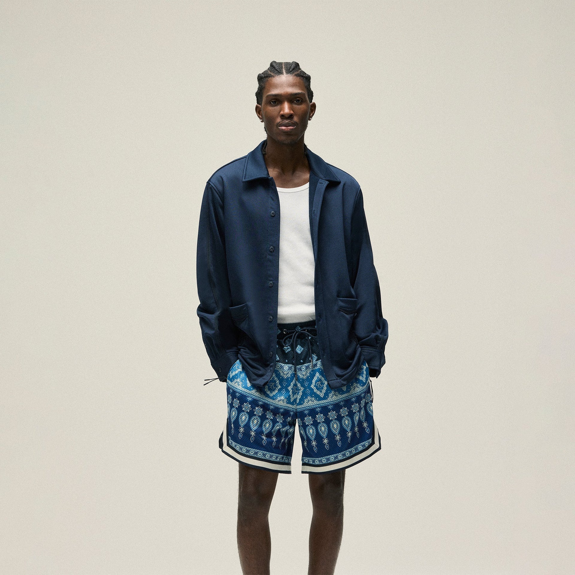 Kith Long Sleeve Boxy Collared Overshirt - Nocturnal