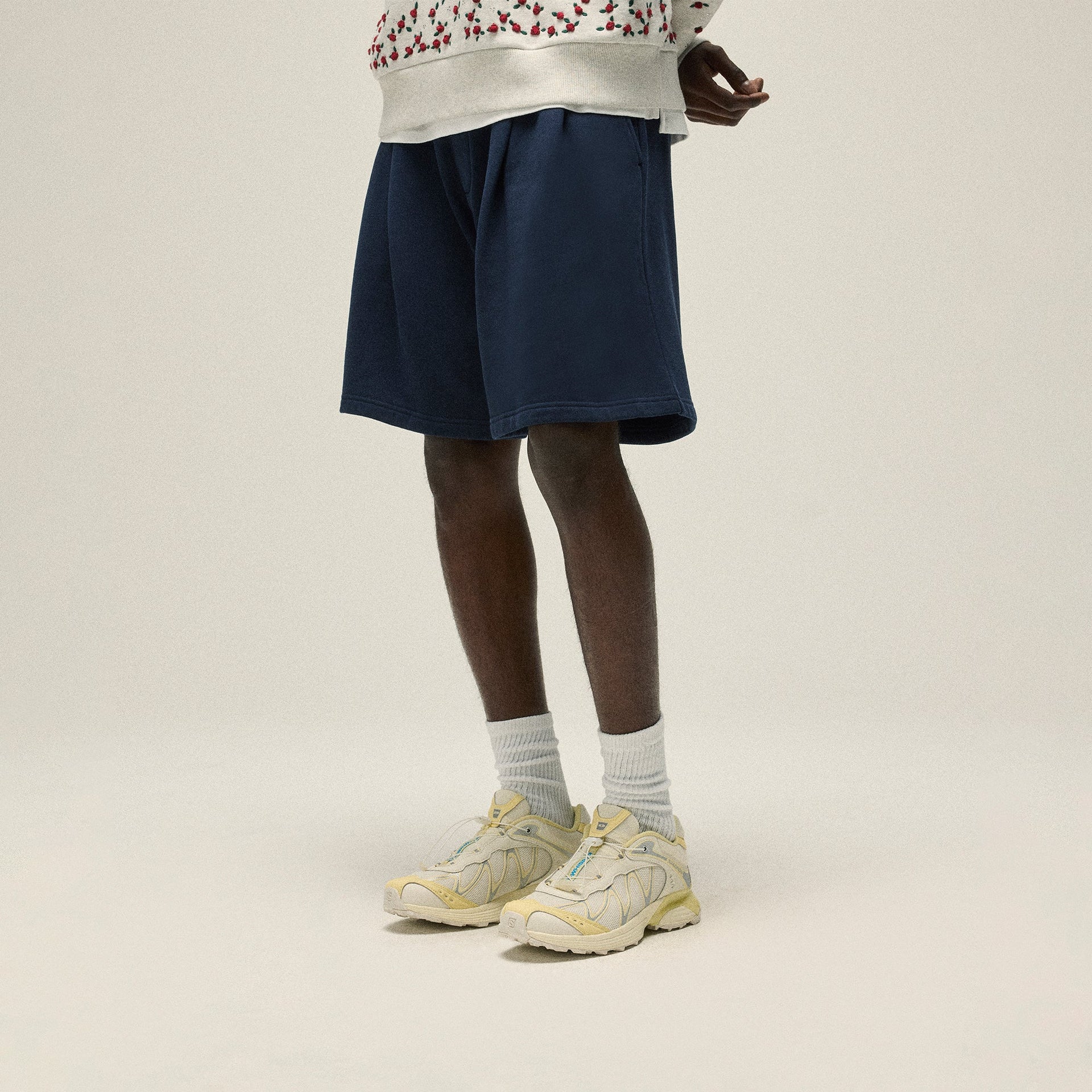 Kith Floral Ombre Nelson Collared Pullover - Light Heather Grey