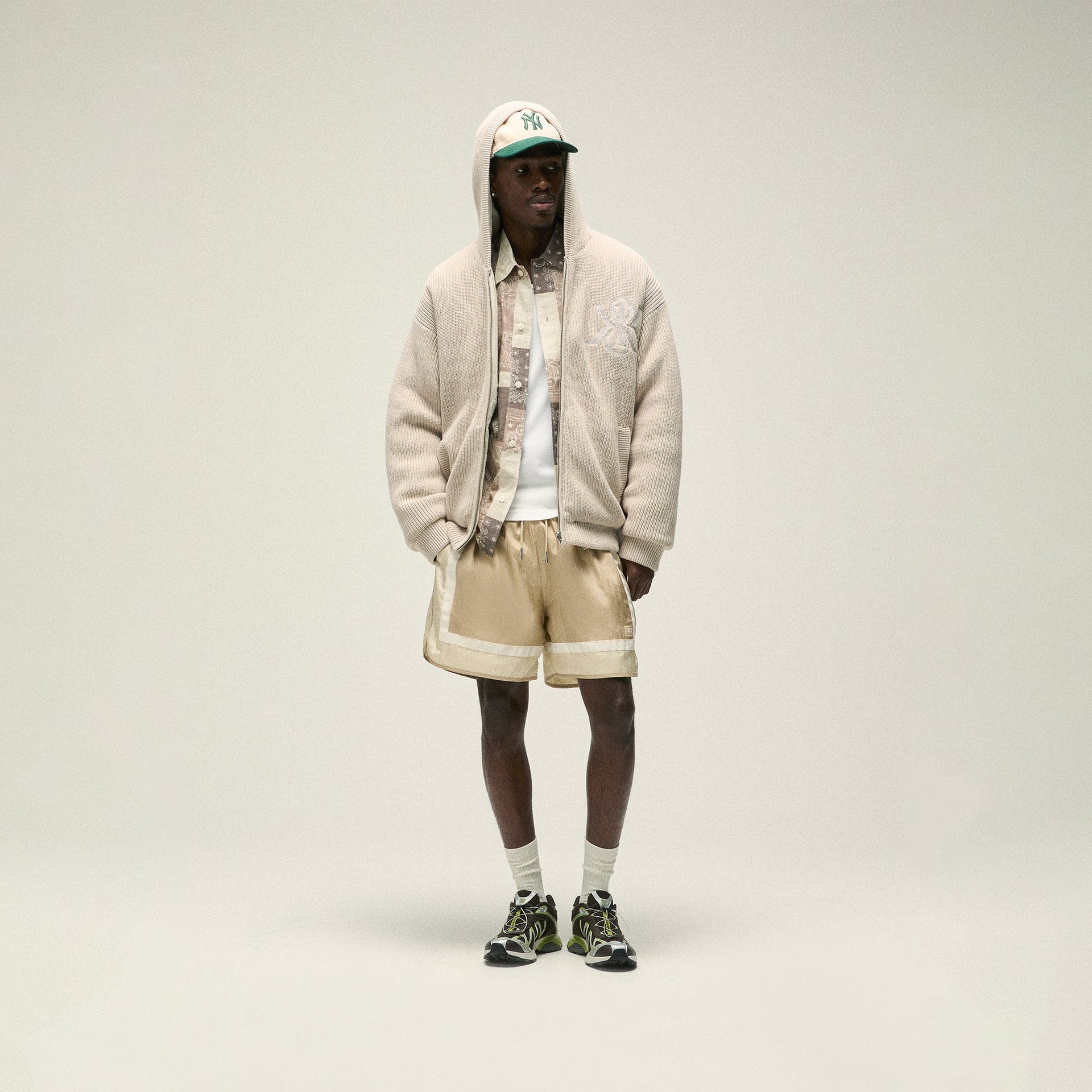 Kith Reversible Rib Knit Sierra Hoodie - Grain