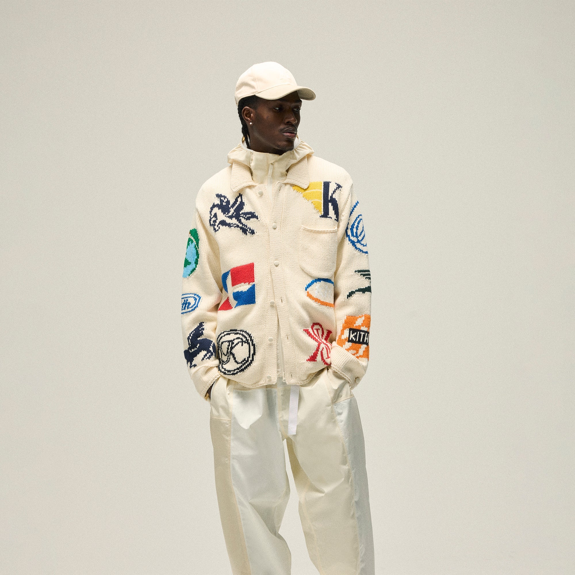 Kith Crochet K Aaron Classic Cap With Suede Brim - Sandrift