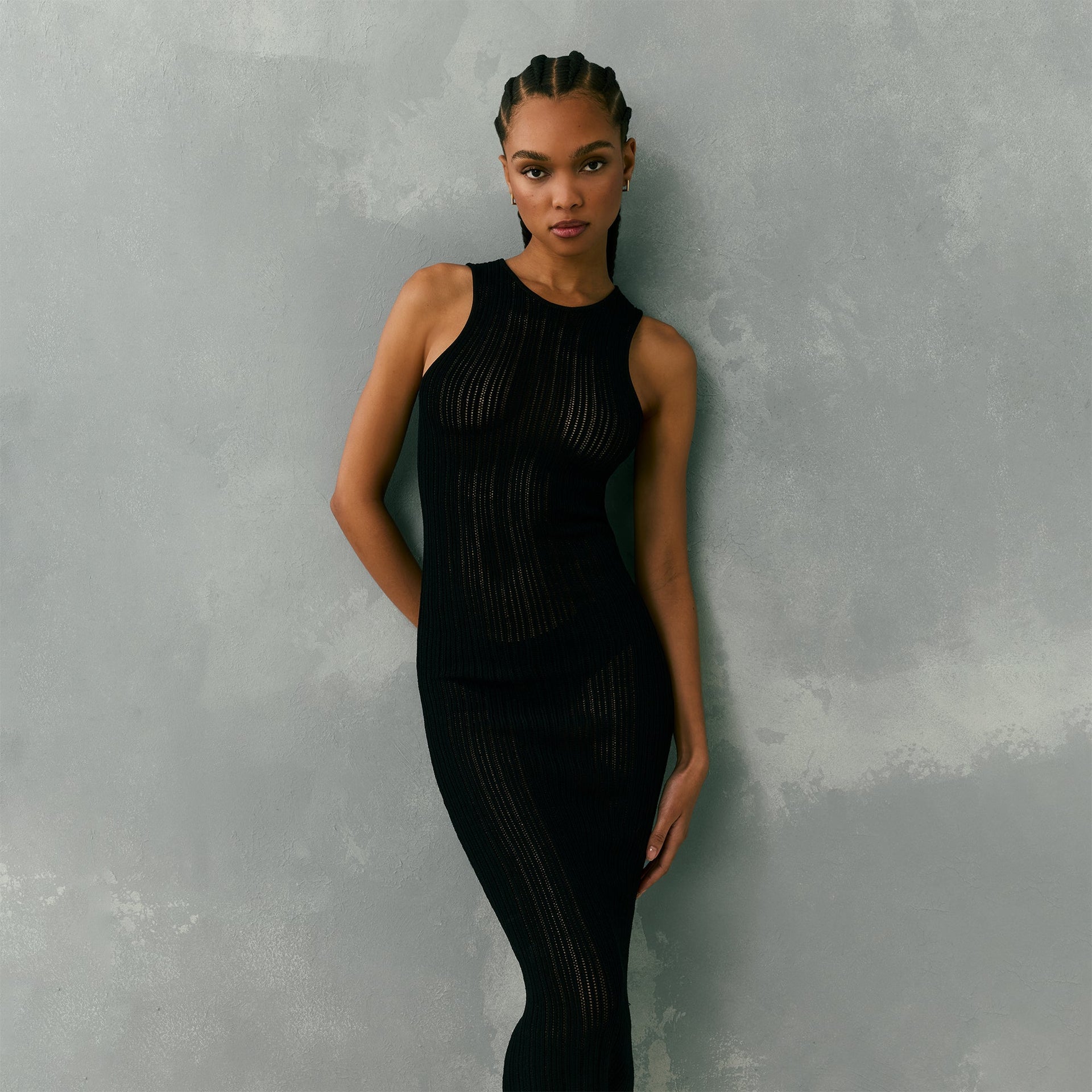 Kith Women Camille Pointelle Knit Maxi - Black