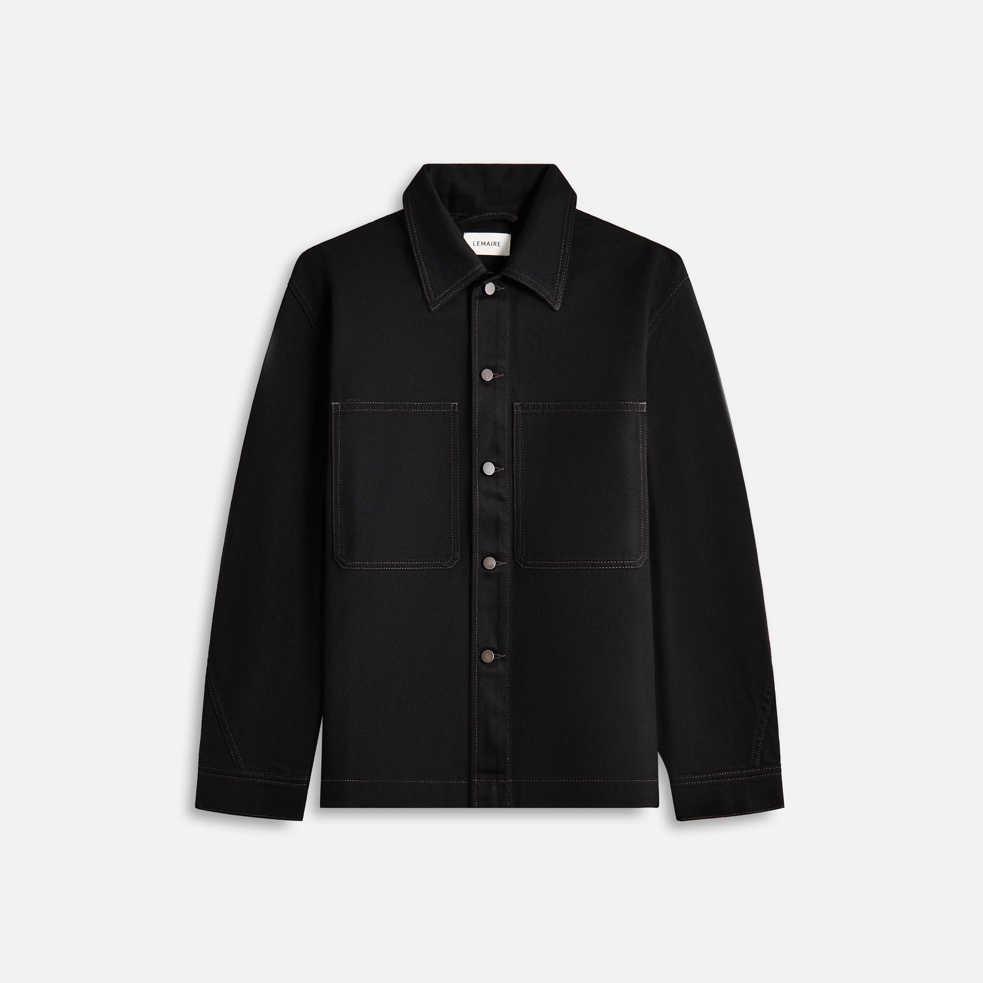 Lemaire Twisted Sleeve Boxy Overshirt - Black