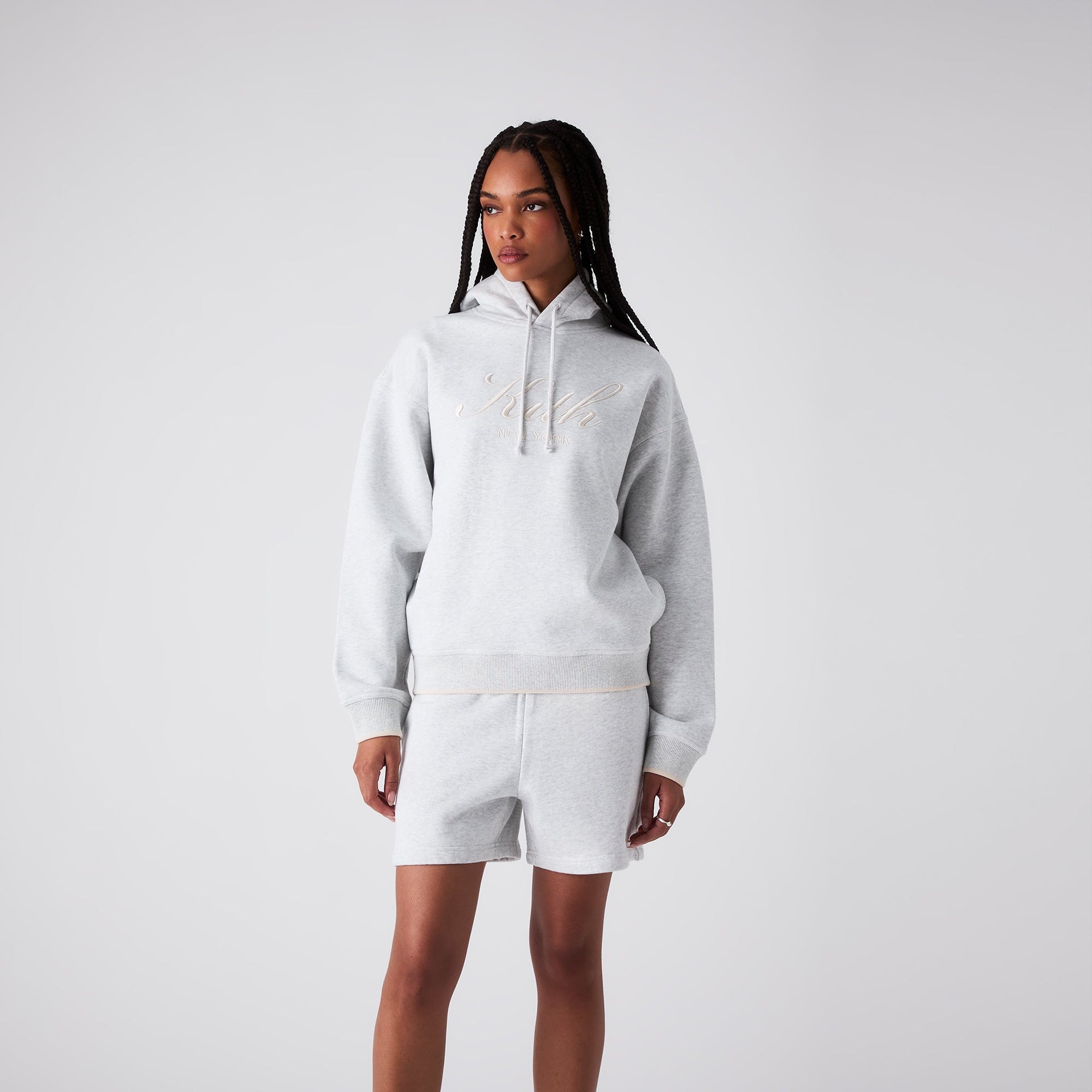 Kith Women Maverick Script Hoodie - Light Heather Grey