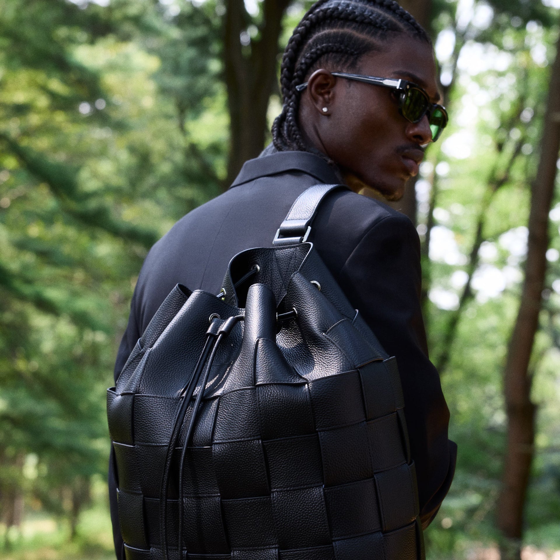 Kith Woven Leather Rucksack - Black