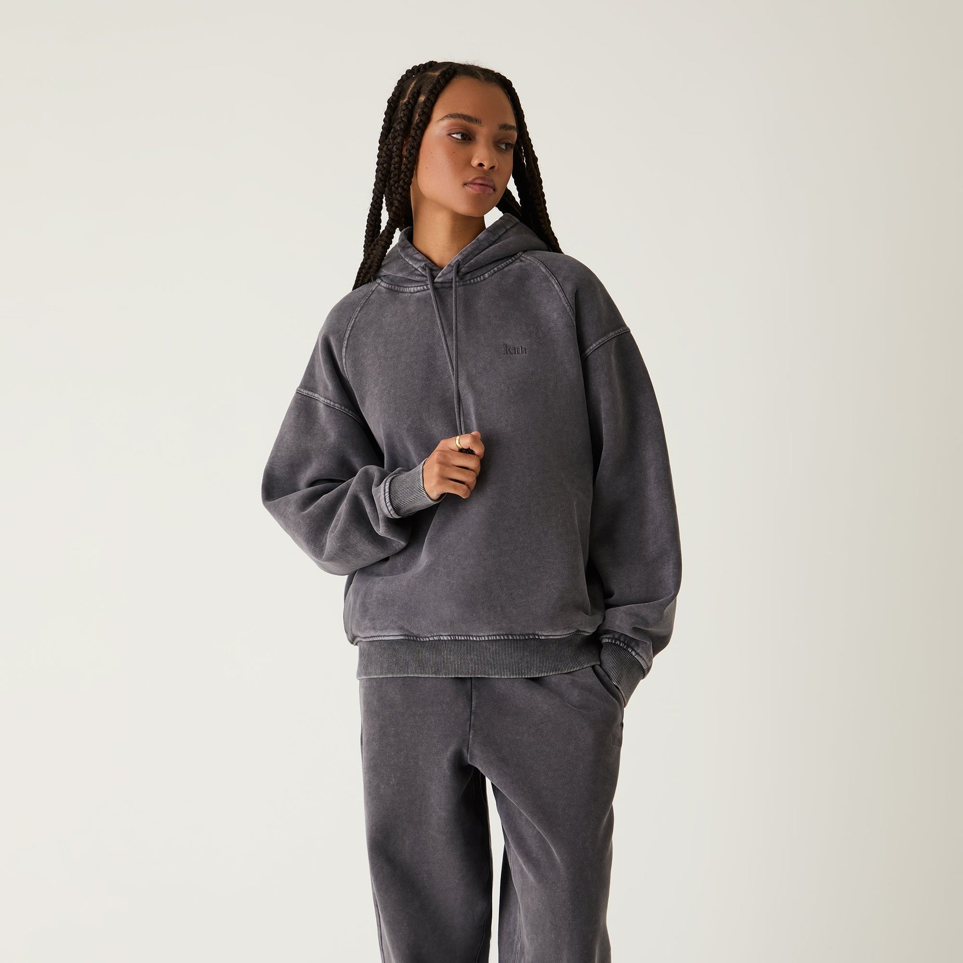 Kith Women Maverick Sueded Hoodie - Black